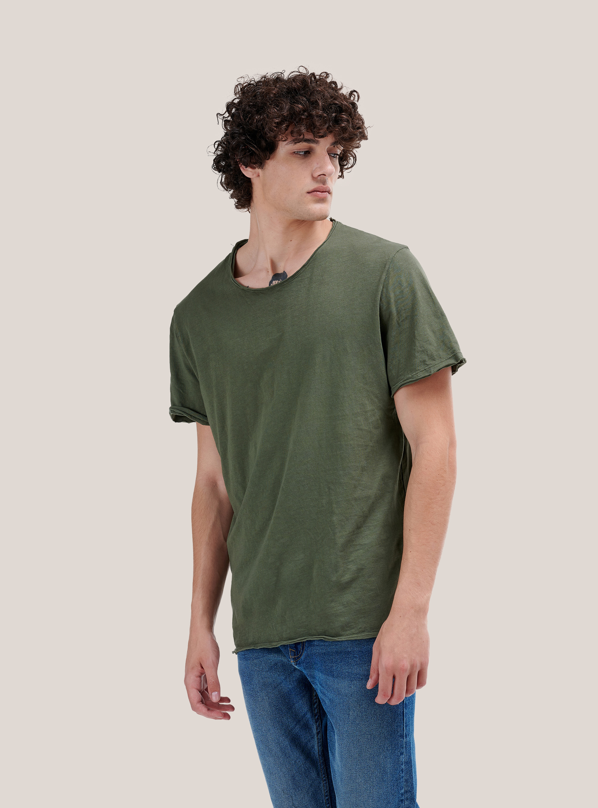 Maglietta in cotone combed, C5587 KAKY