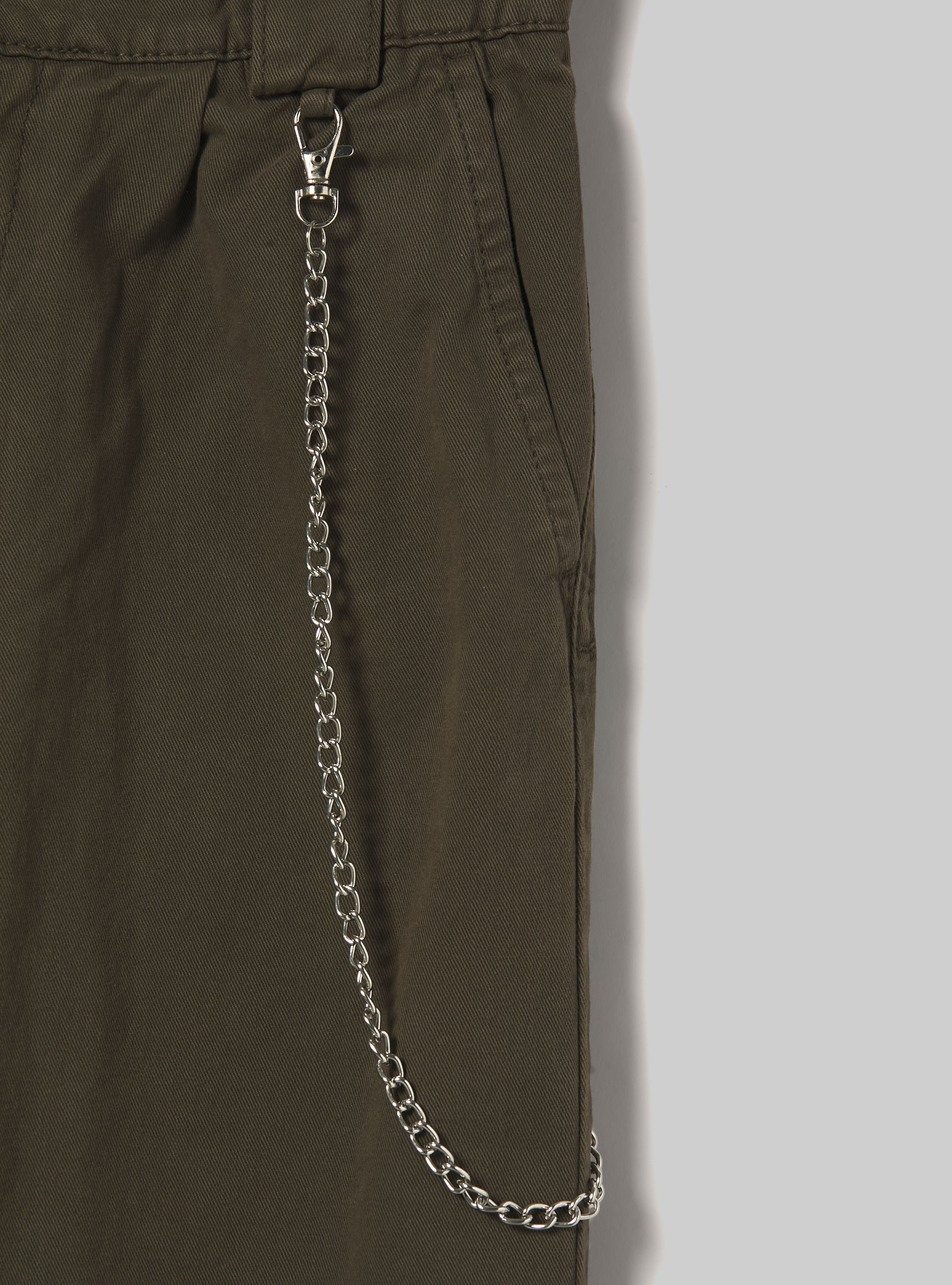 Jogger trousers with chain, KY1 KAKY DARK