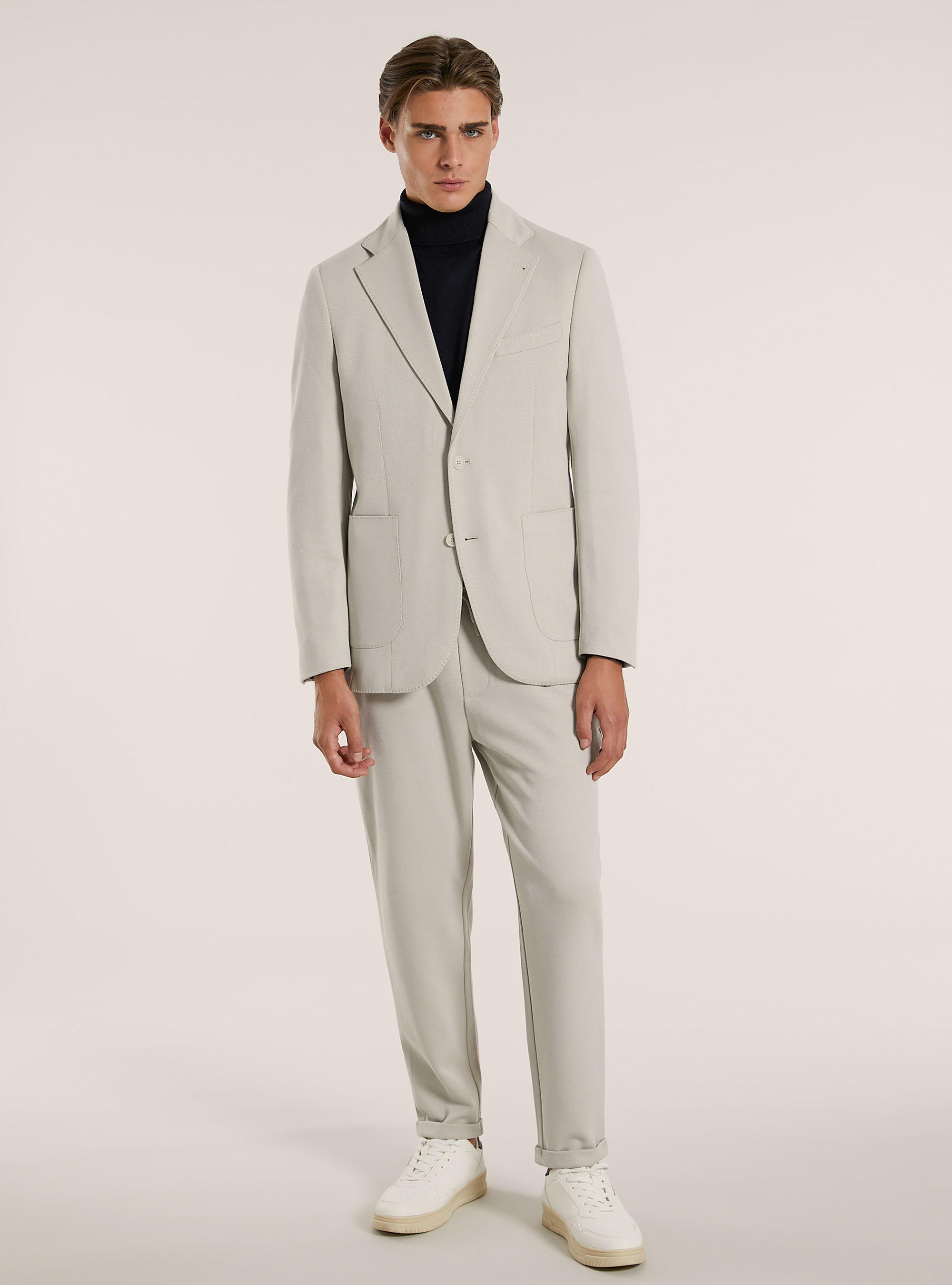 Giacca monopetto con texture a nido d'ape, BG2 BEIGE MEDIUM