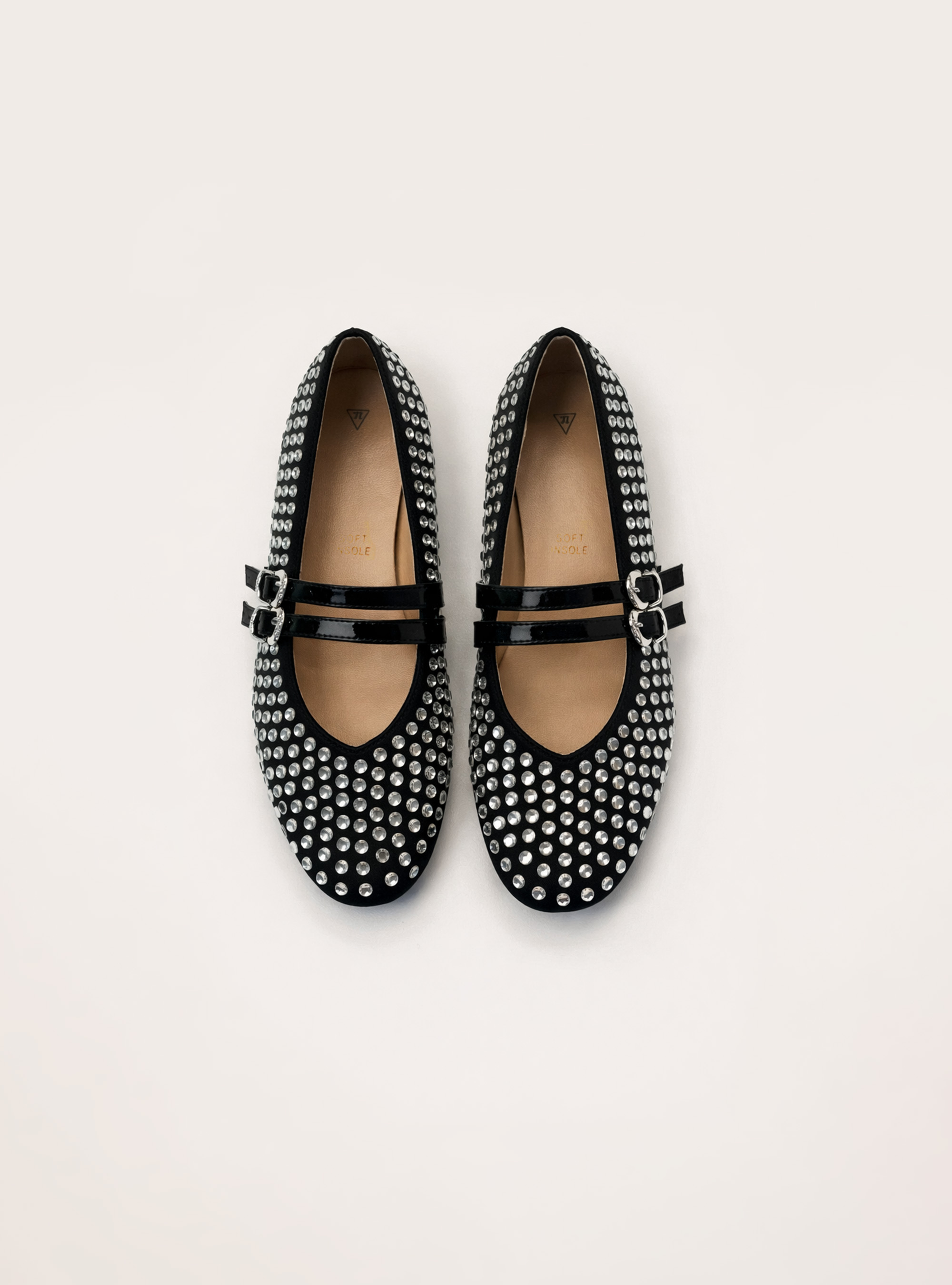 Ballerine con borchie, BK1 BLACK