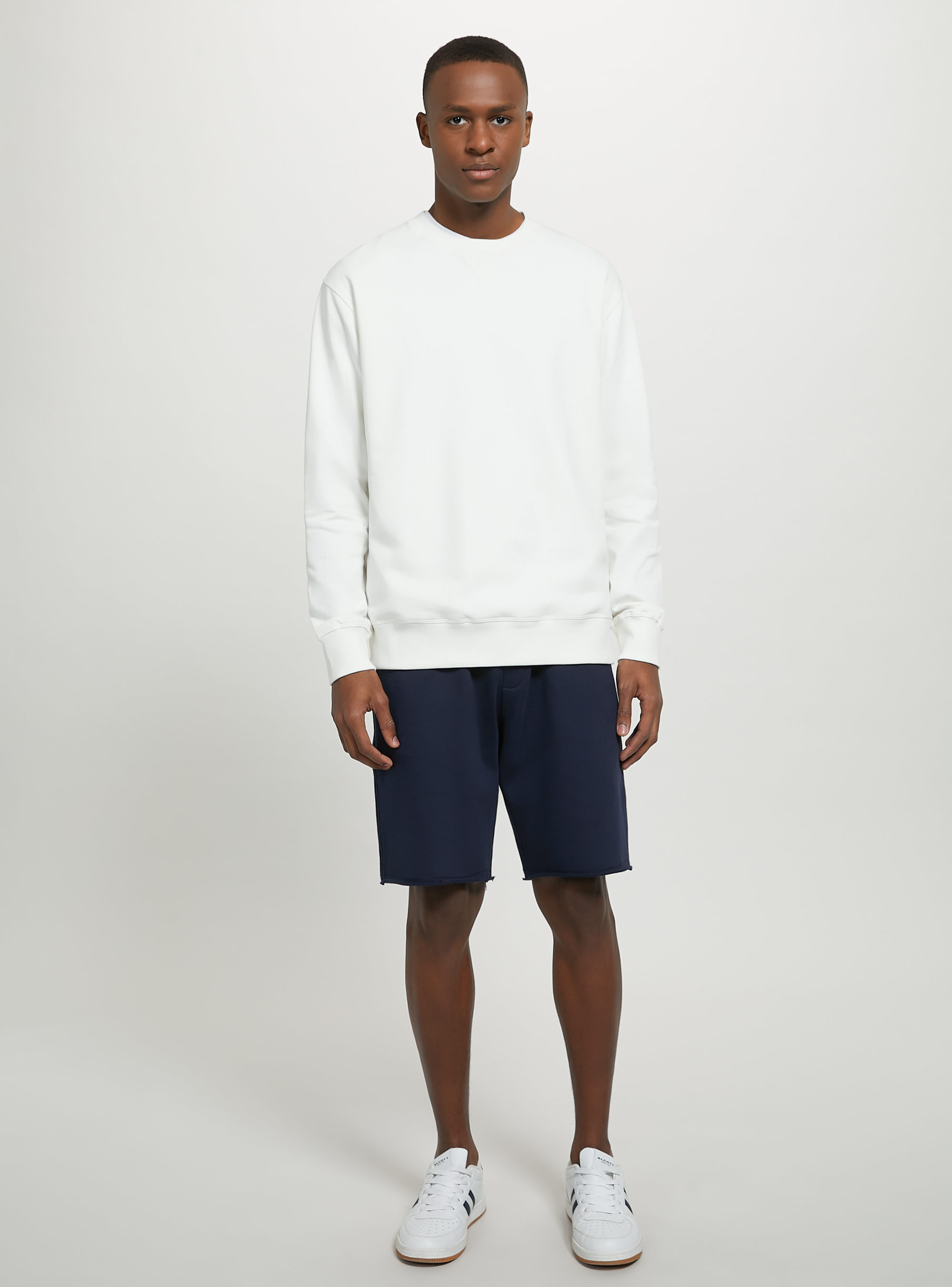 Cotton jogger bermuda shorts, NA1 NAVY DARK
