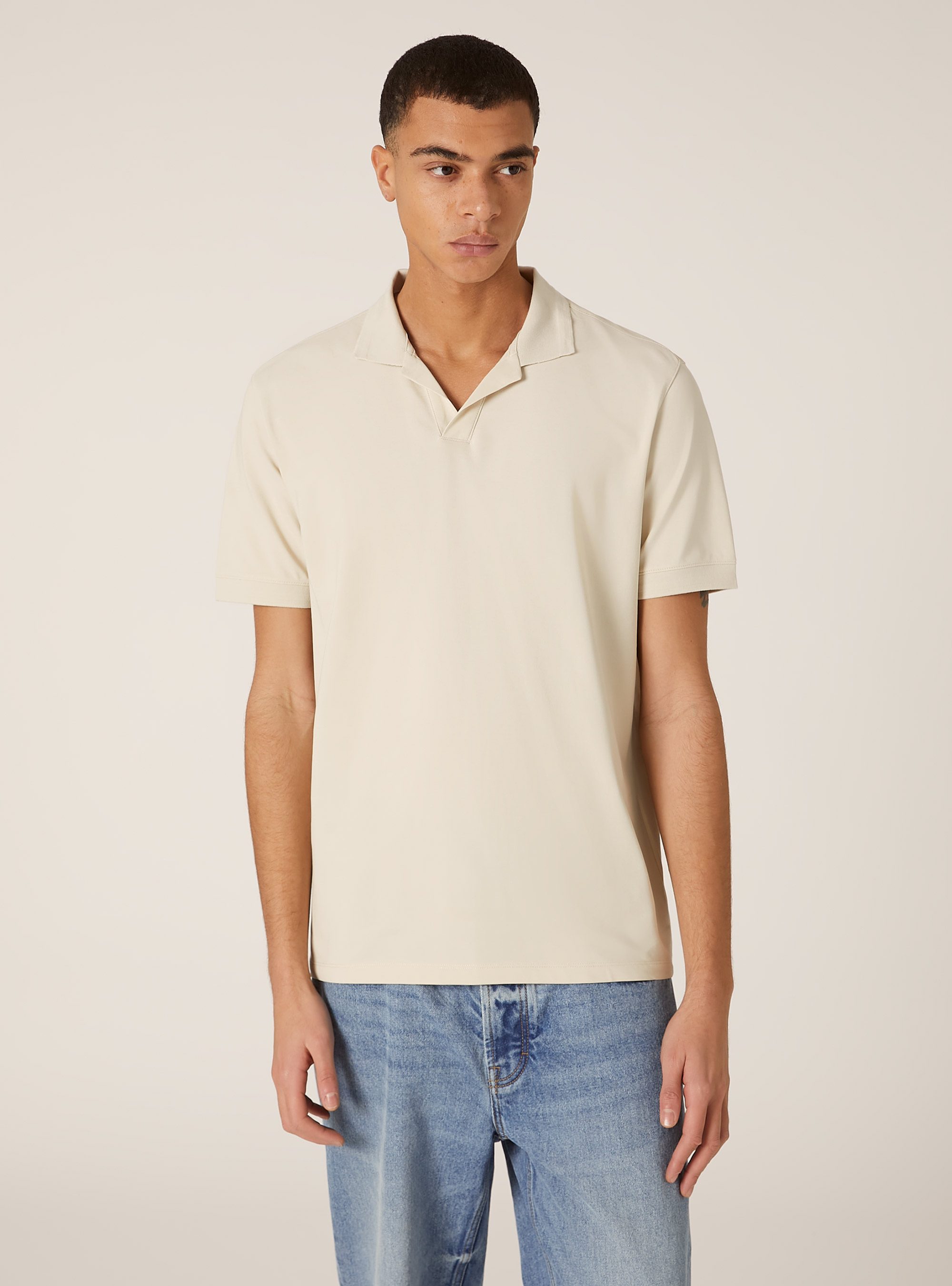 Polo de piqué elástico AIRes, BG3 BEIGE LIGHT