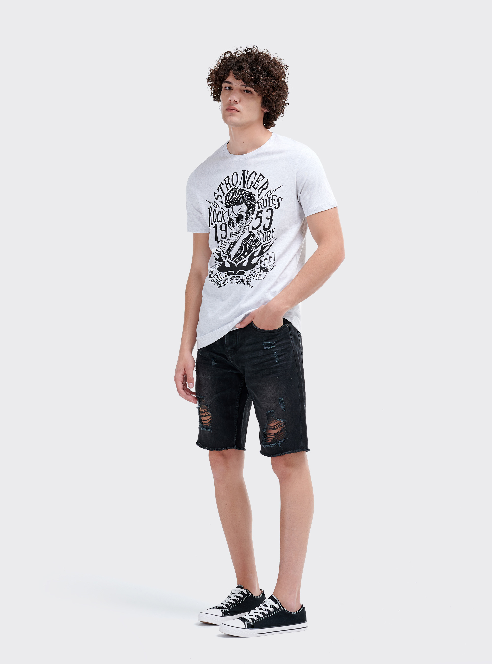 Tattoo t-shirt, C148 ICE MELANGE