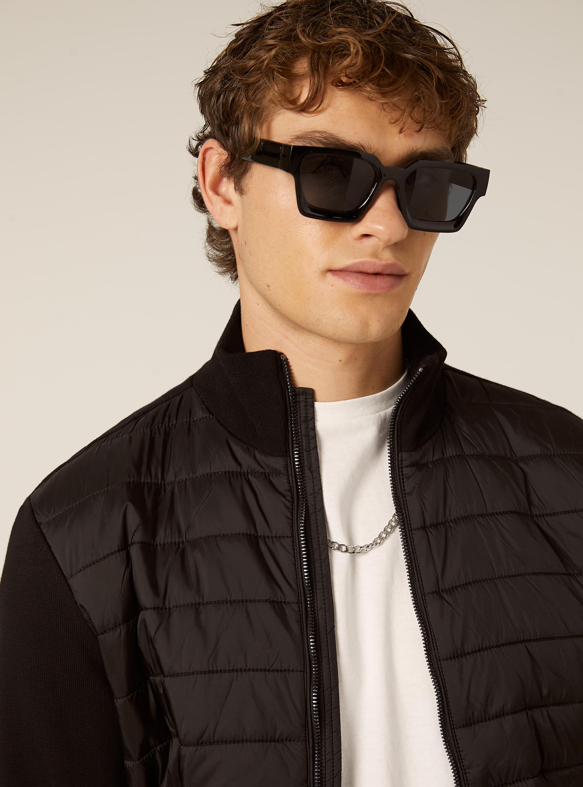 Giubbotto bomber combinato, BK1 BLACK