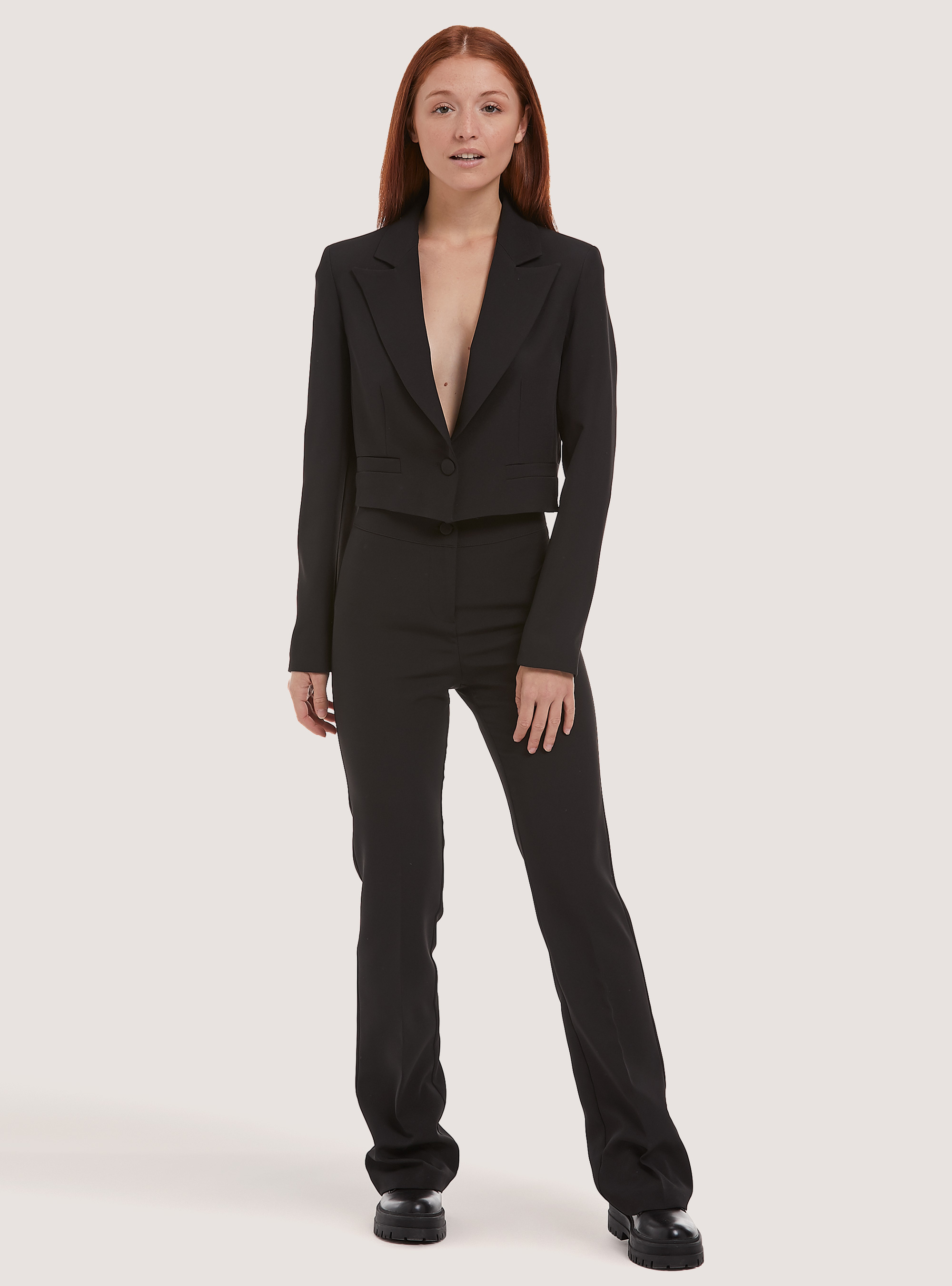 Blazer cropped Made in Italy, BK1 BLACK