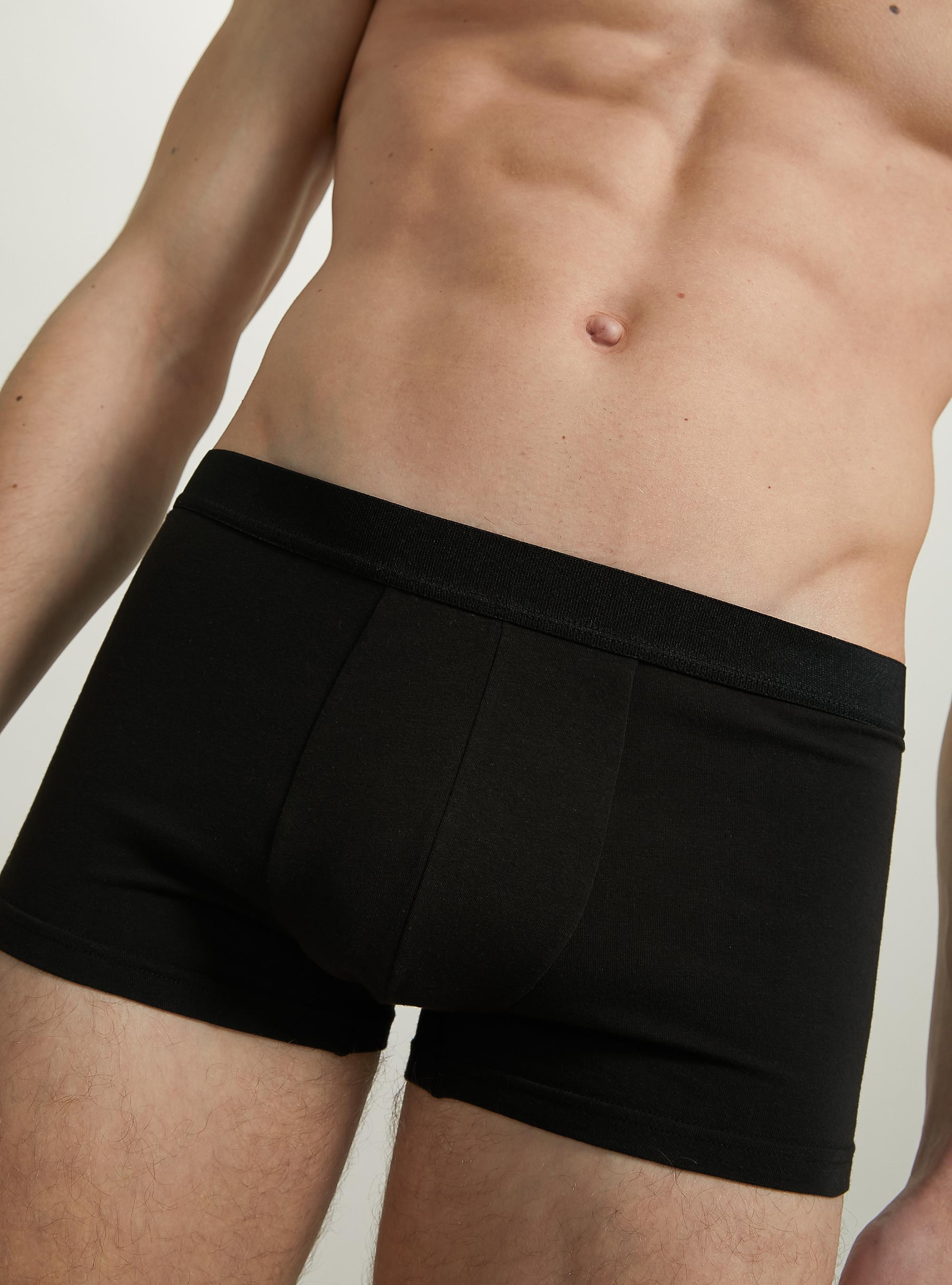 Set of 3 stretch cotton boxer shorts, BK1 BLACK