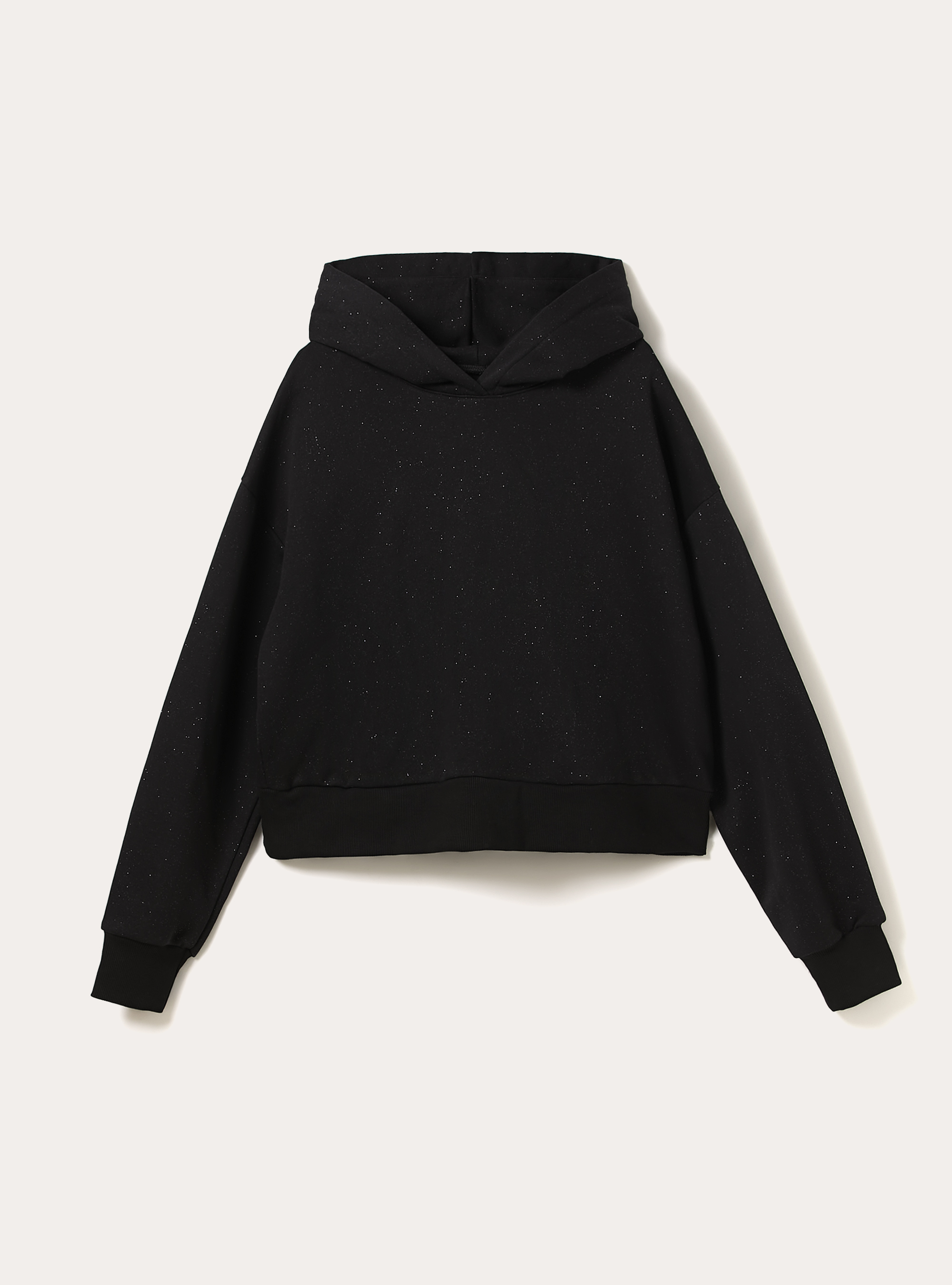Boxy fit sweatshirt with glitter, BK1 BLACK