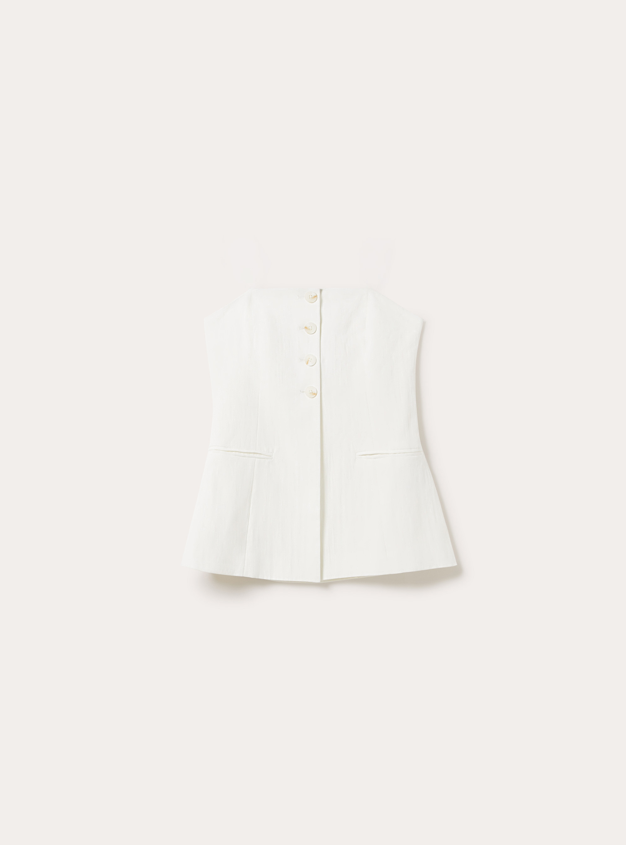 Textured wrap waistcoat, WH3 WHITE