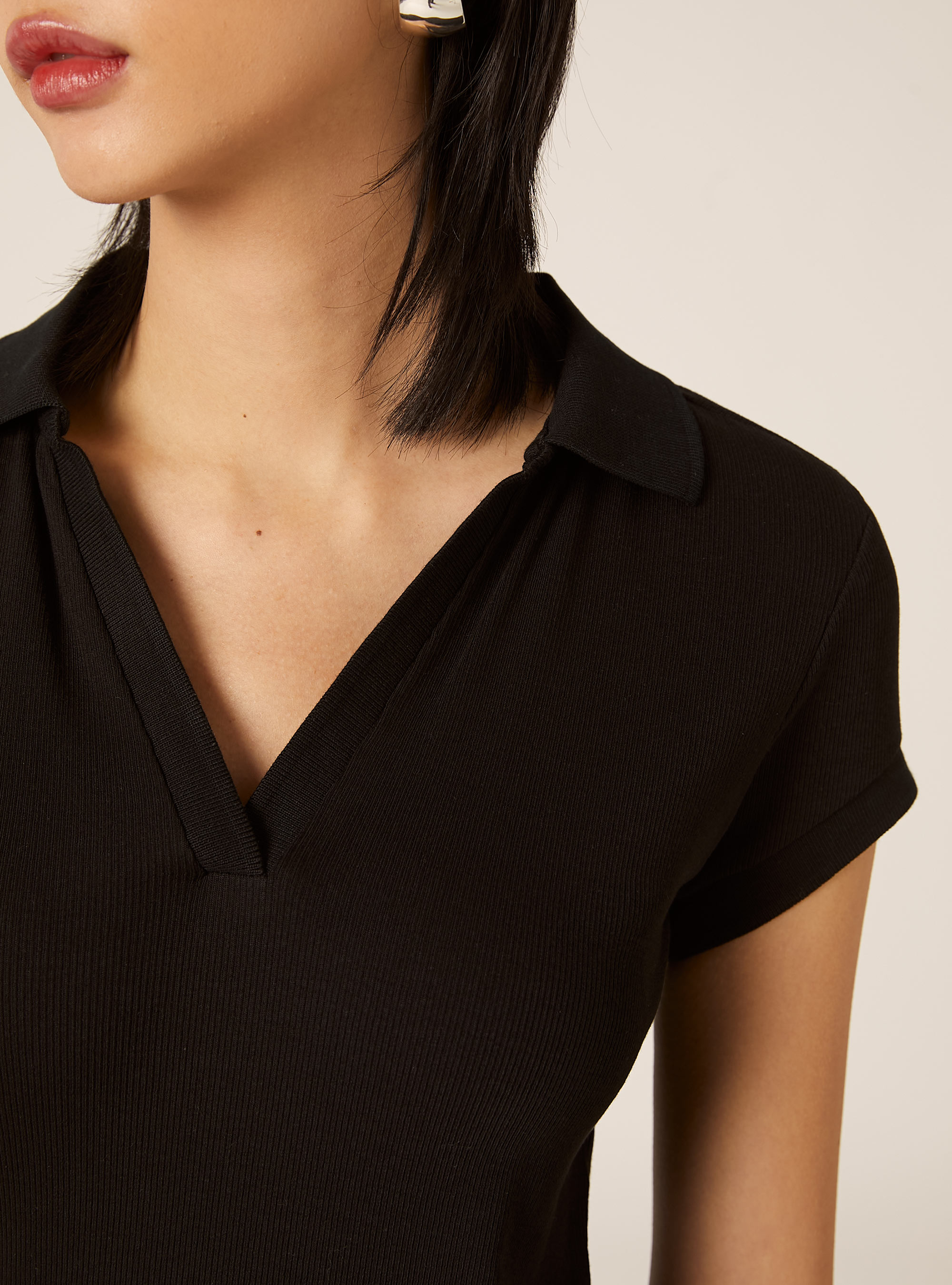 Polo a coste, BK1 BLACK