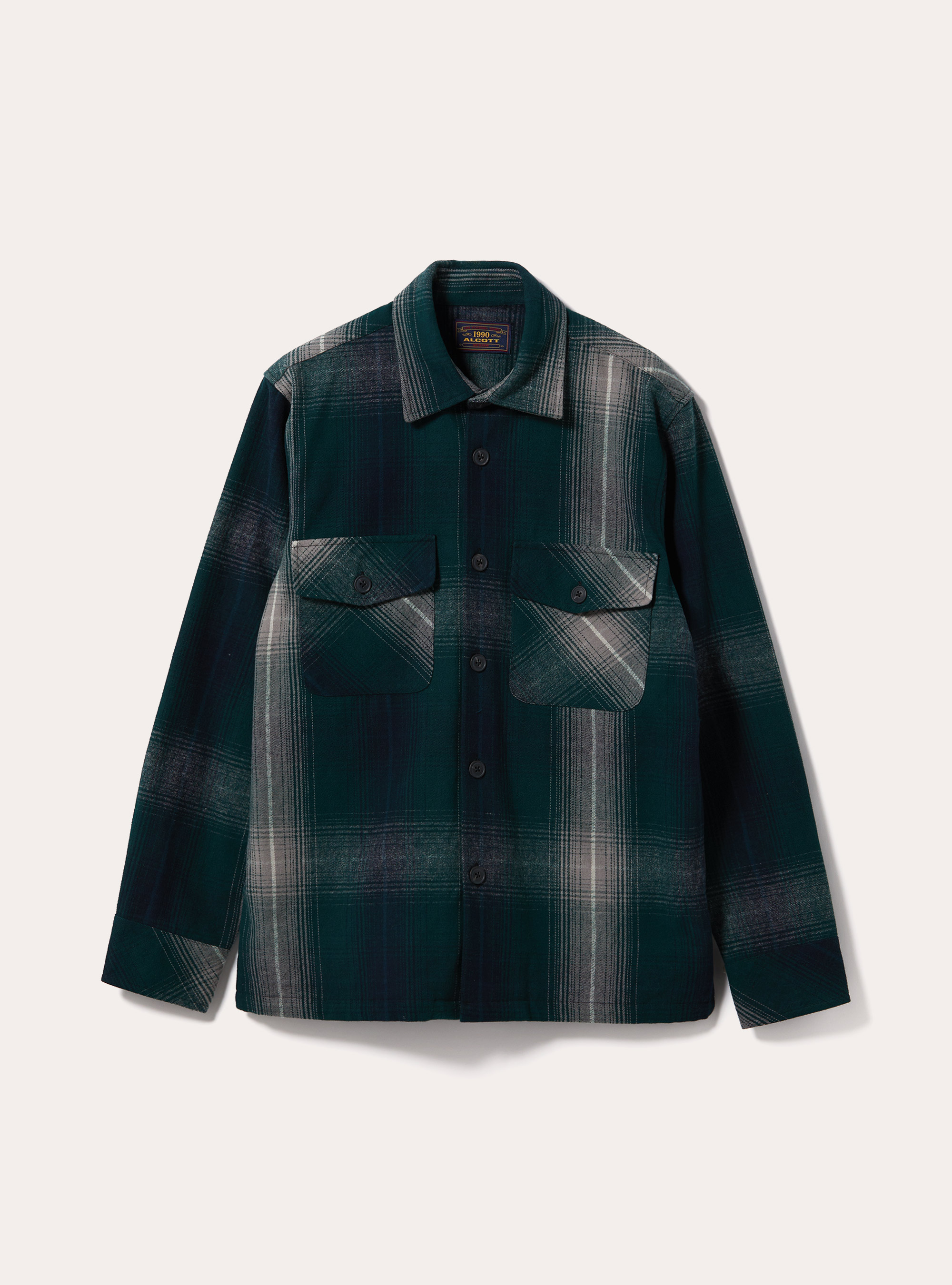 Checked shirt jacket, GN1 GREEN DARK