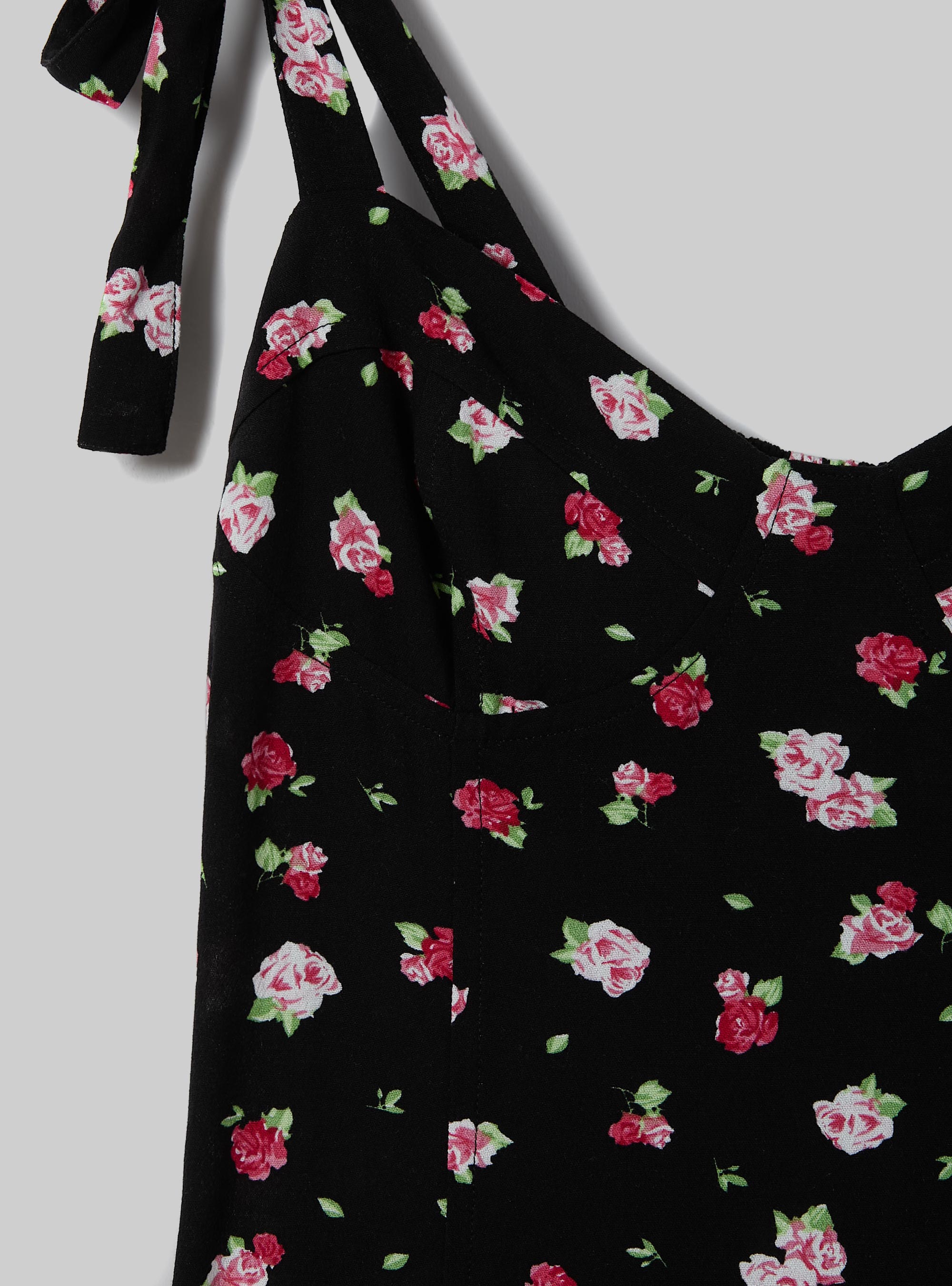 Robe &agrave; fleurs avec bretelles &agrave; noeuds, FL FLOREAL