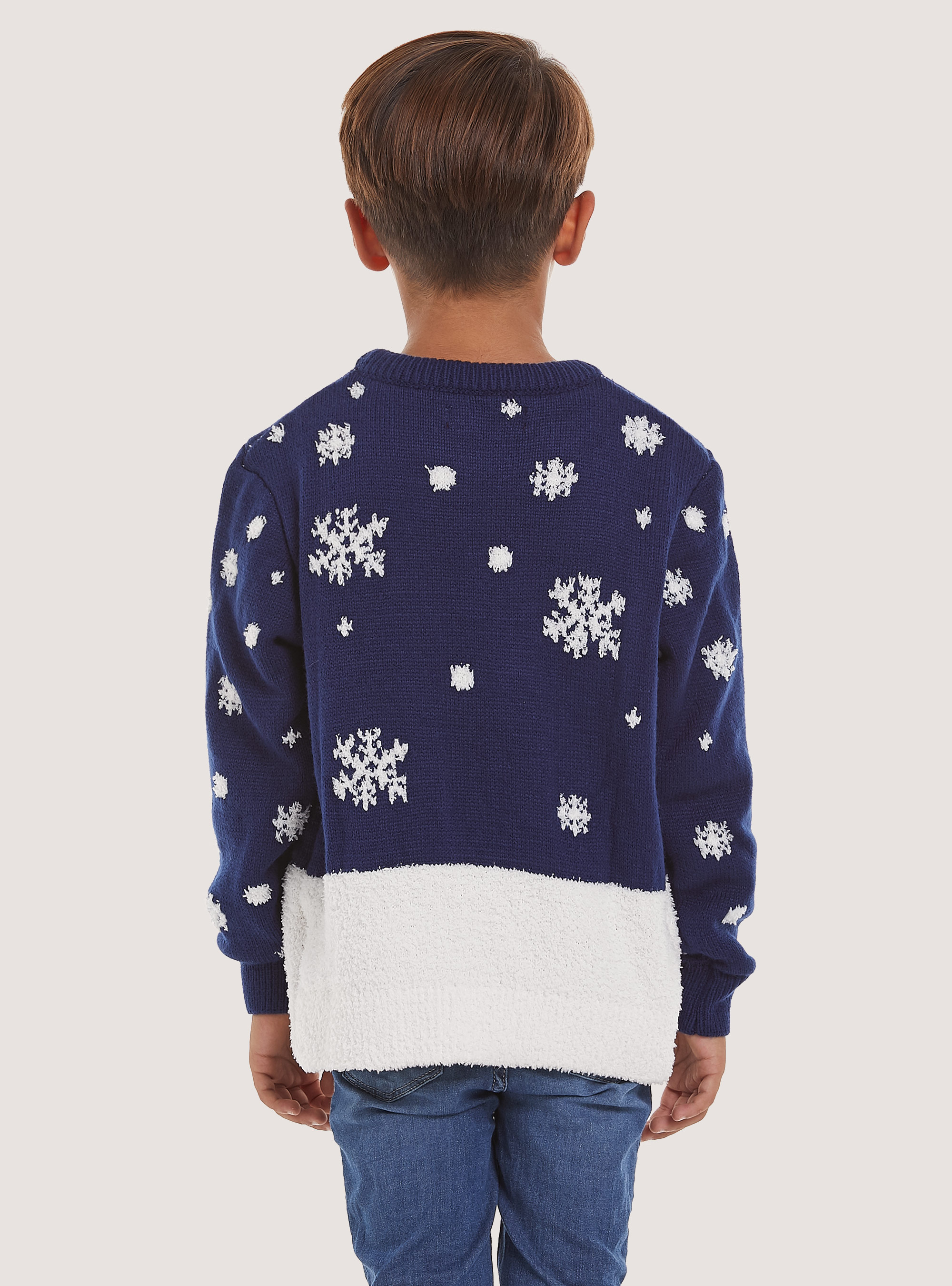 Jersey de la Colección Familiar de Navidad con luces, NA1 NAVY DARK