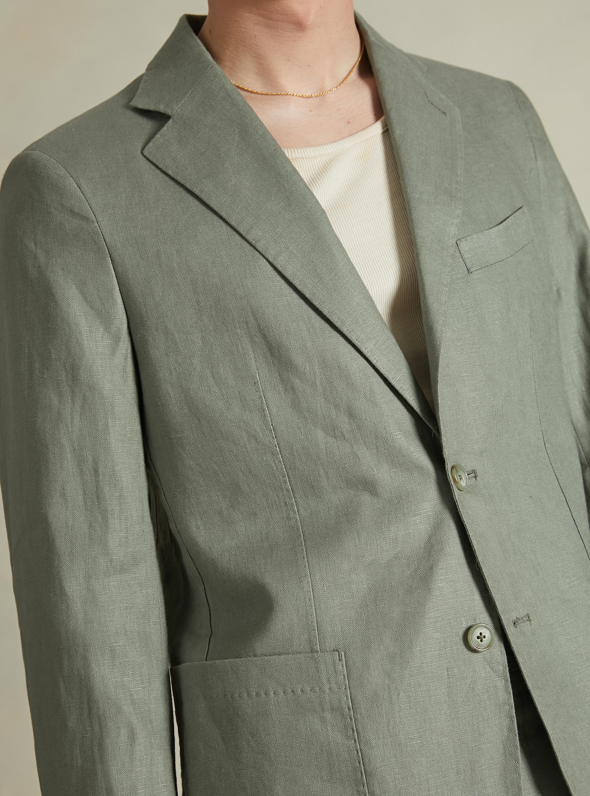 Pure Linen Jacket, KY2 KAKY MEDIUM