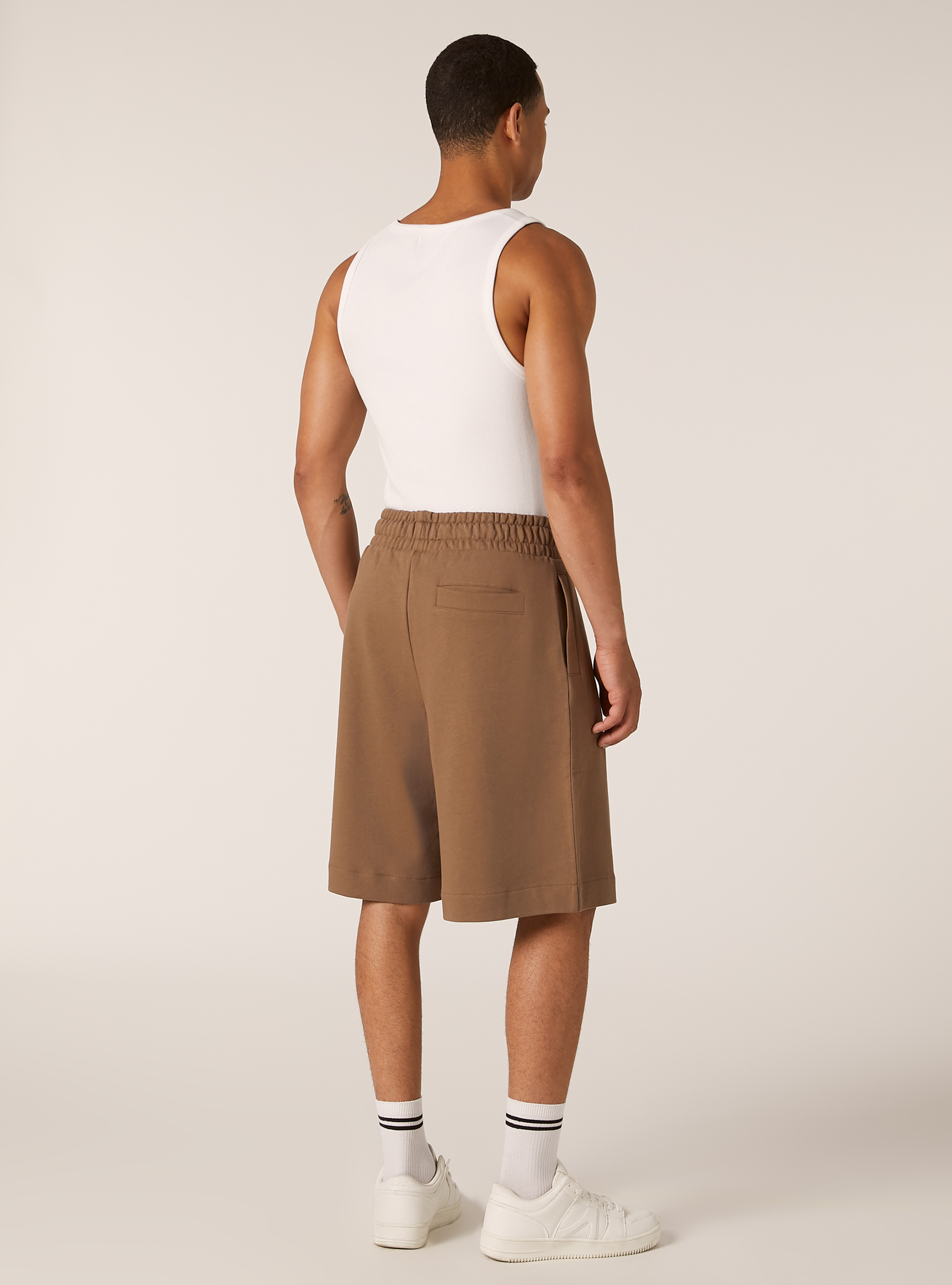 Plush baggy fit bermuda shorts, BR2 BROWN MEDIUM