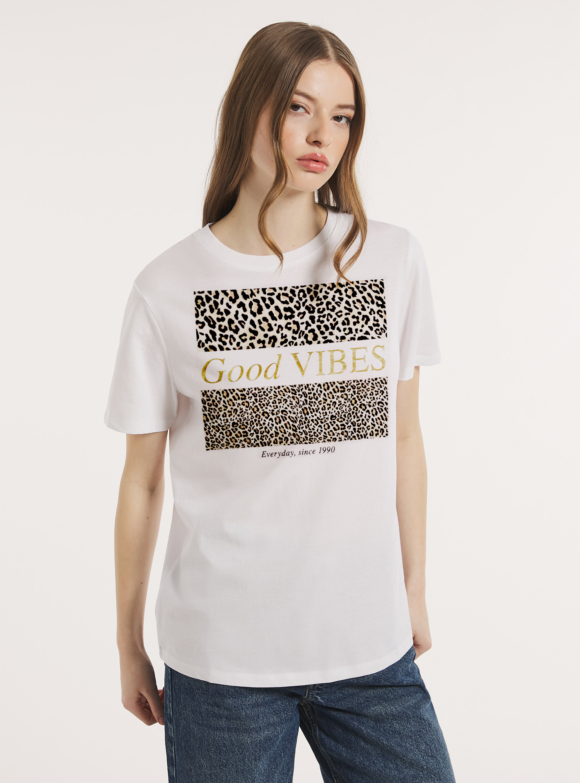 T-shirt with animal print, WH3 WHITE