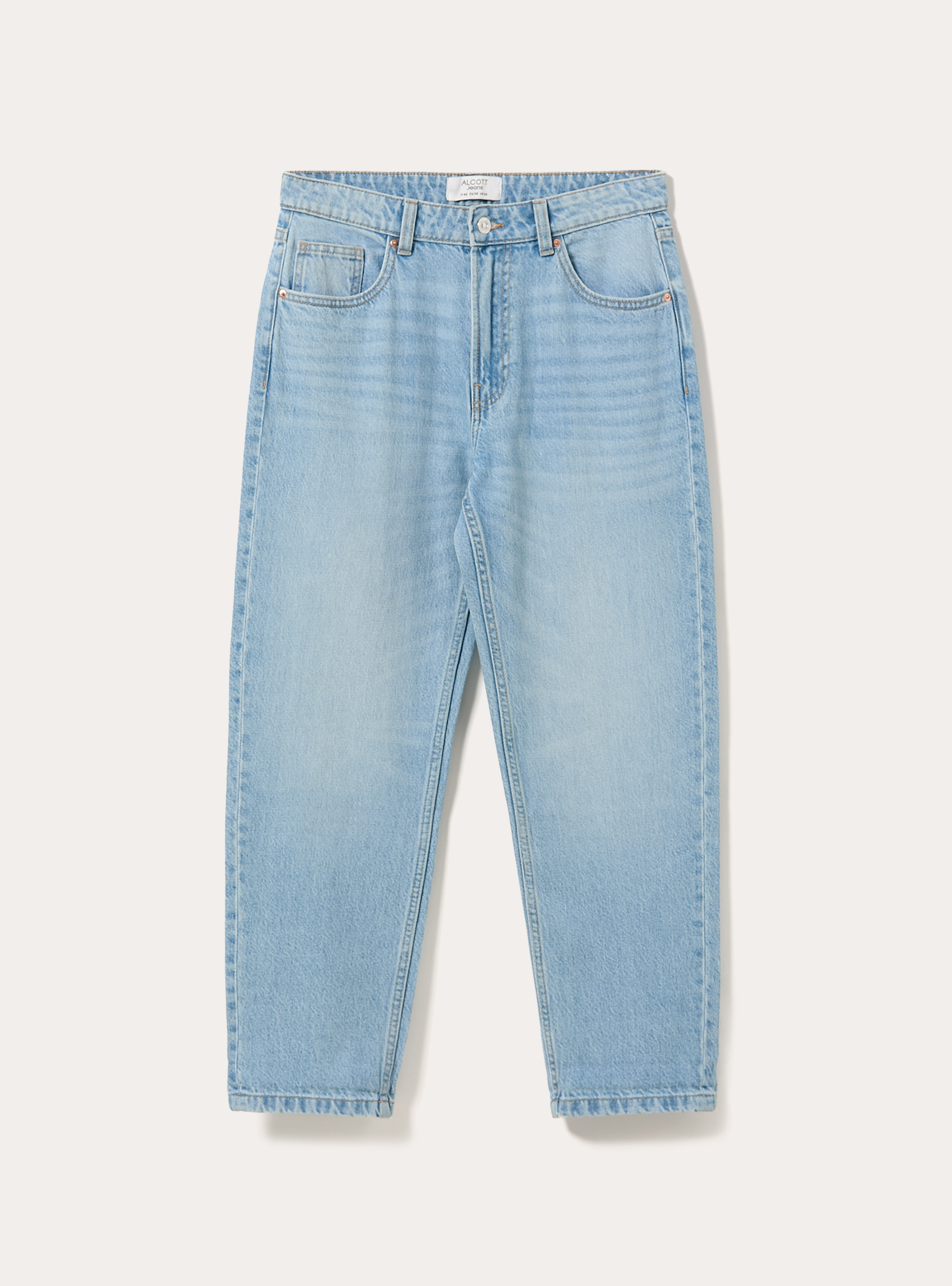 High waist mom fit jeans, D006 AZURE