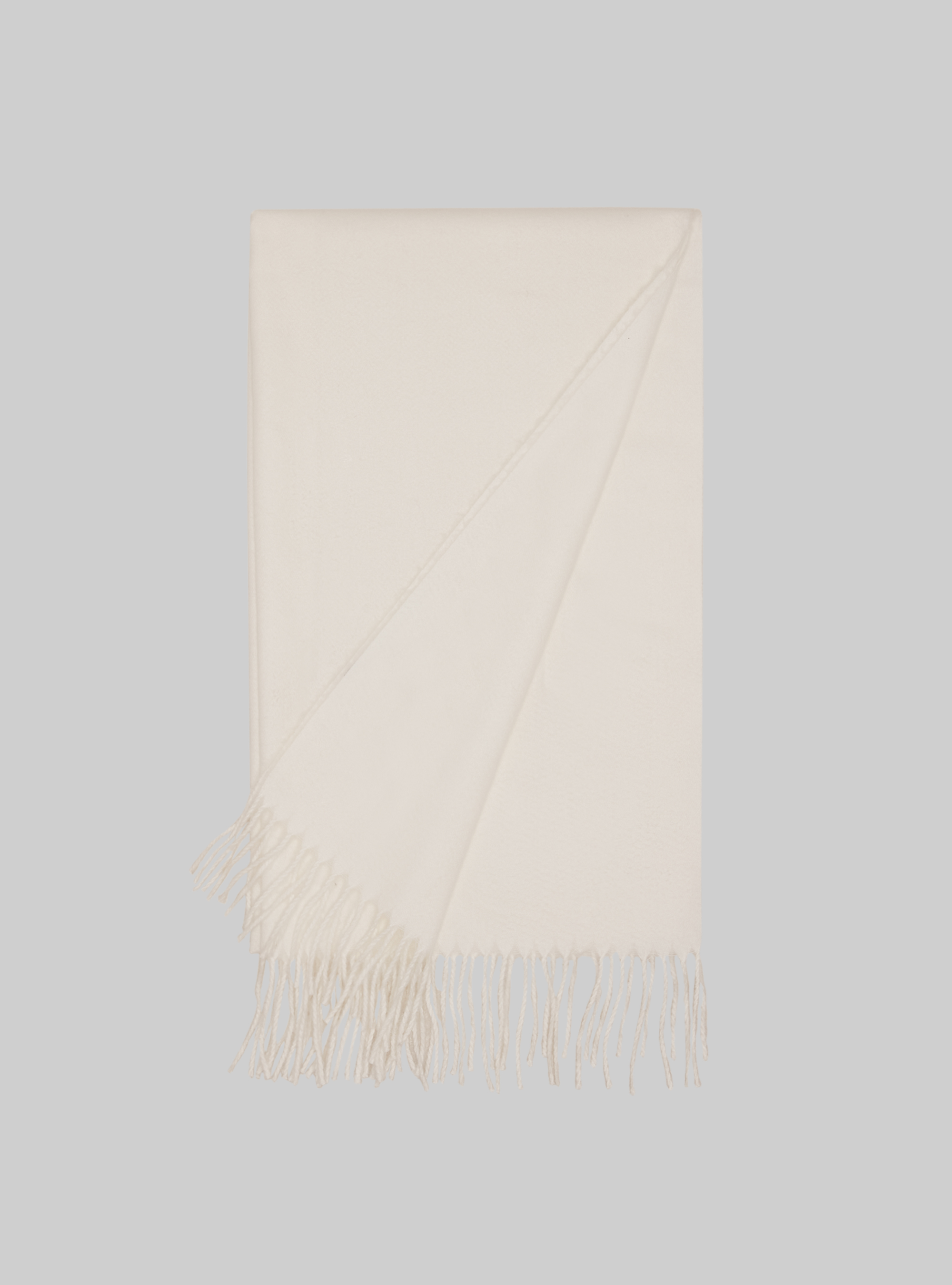 &Eacute;charpe unie avec franges, MWH1 WHITE MEL DARK