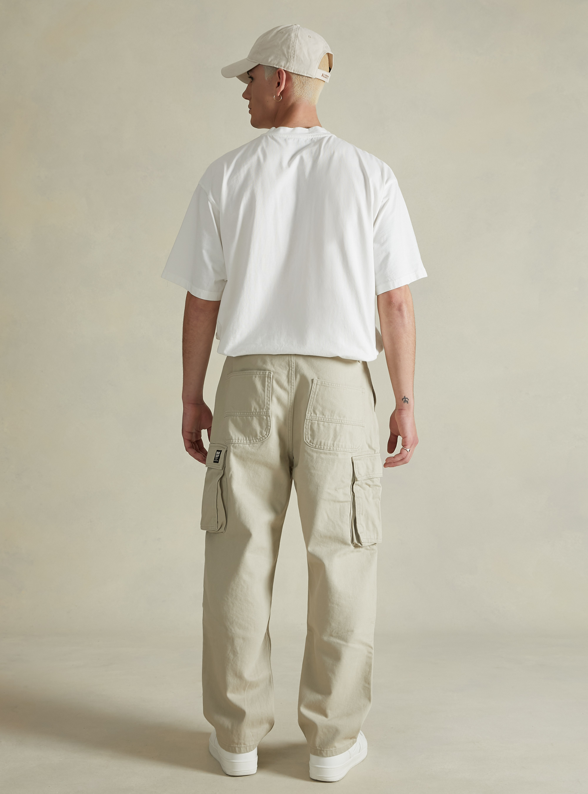 Carpenter cargo trousers with contrast stitching, BG2 BEIGE MEDIUM