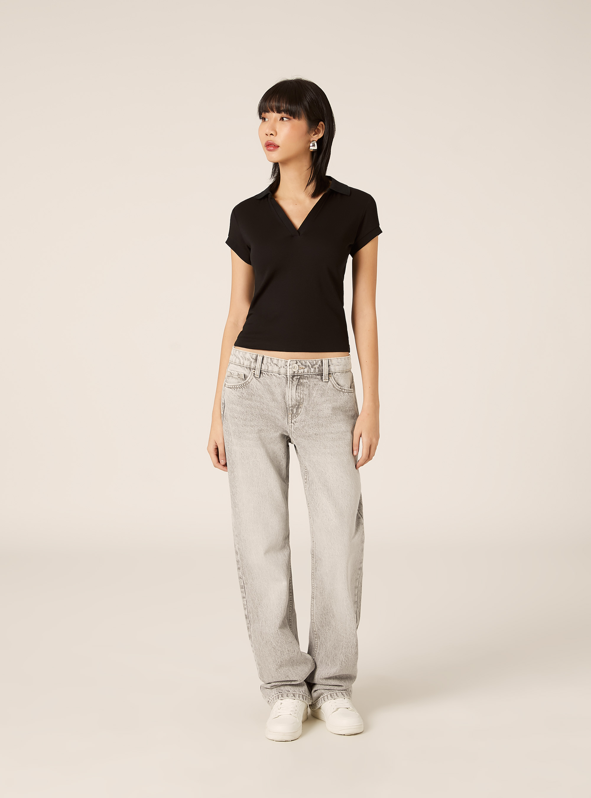 Polo a coste, BK1 BLACK