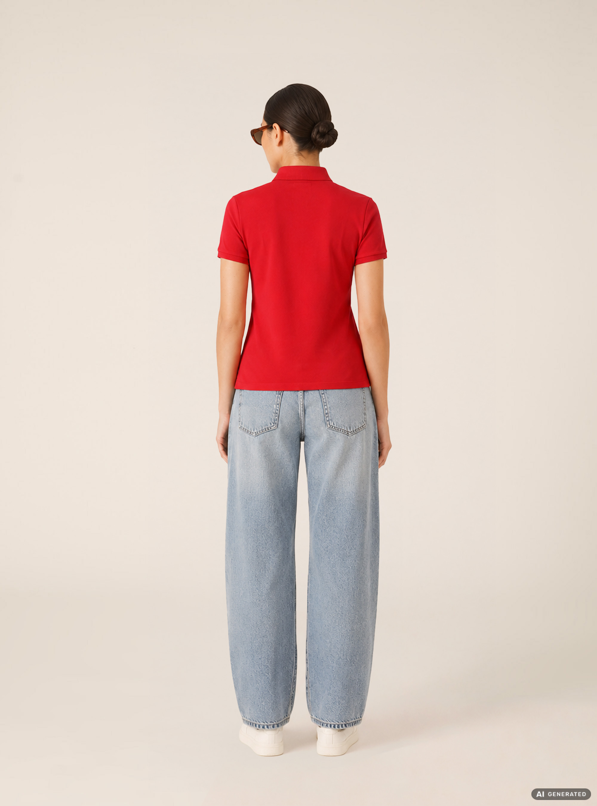 Polo de piqu&eacute; de algod&oacute;n con bordado, RD2 RED MEDIUM