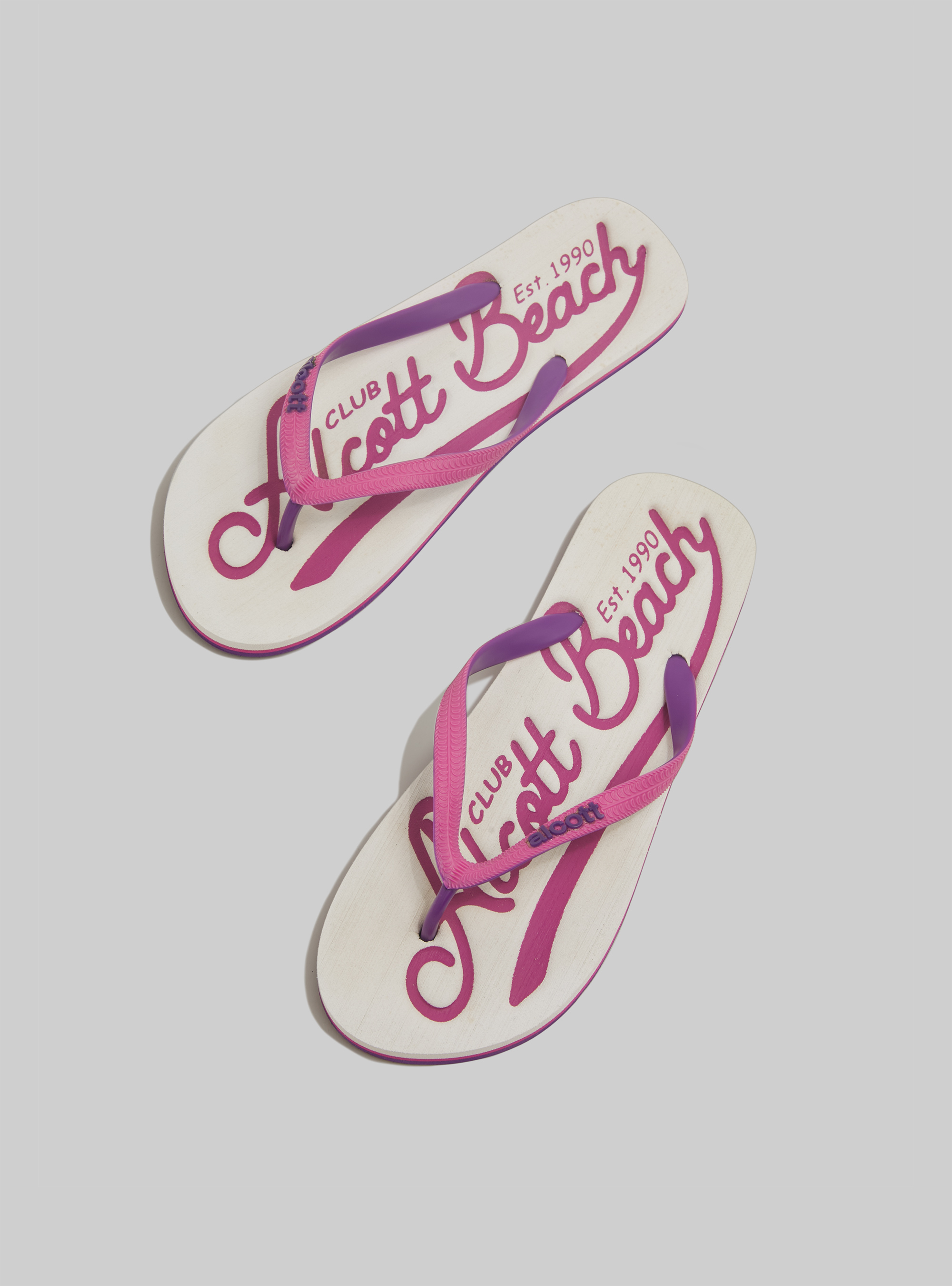 Flip-flops with logo, WHITE