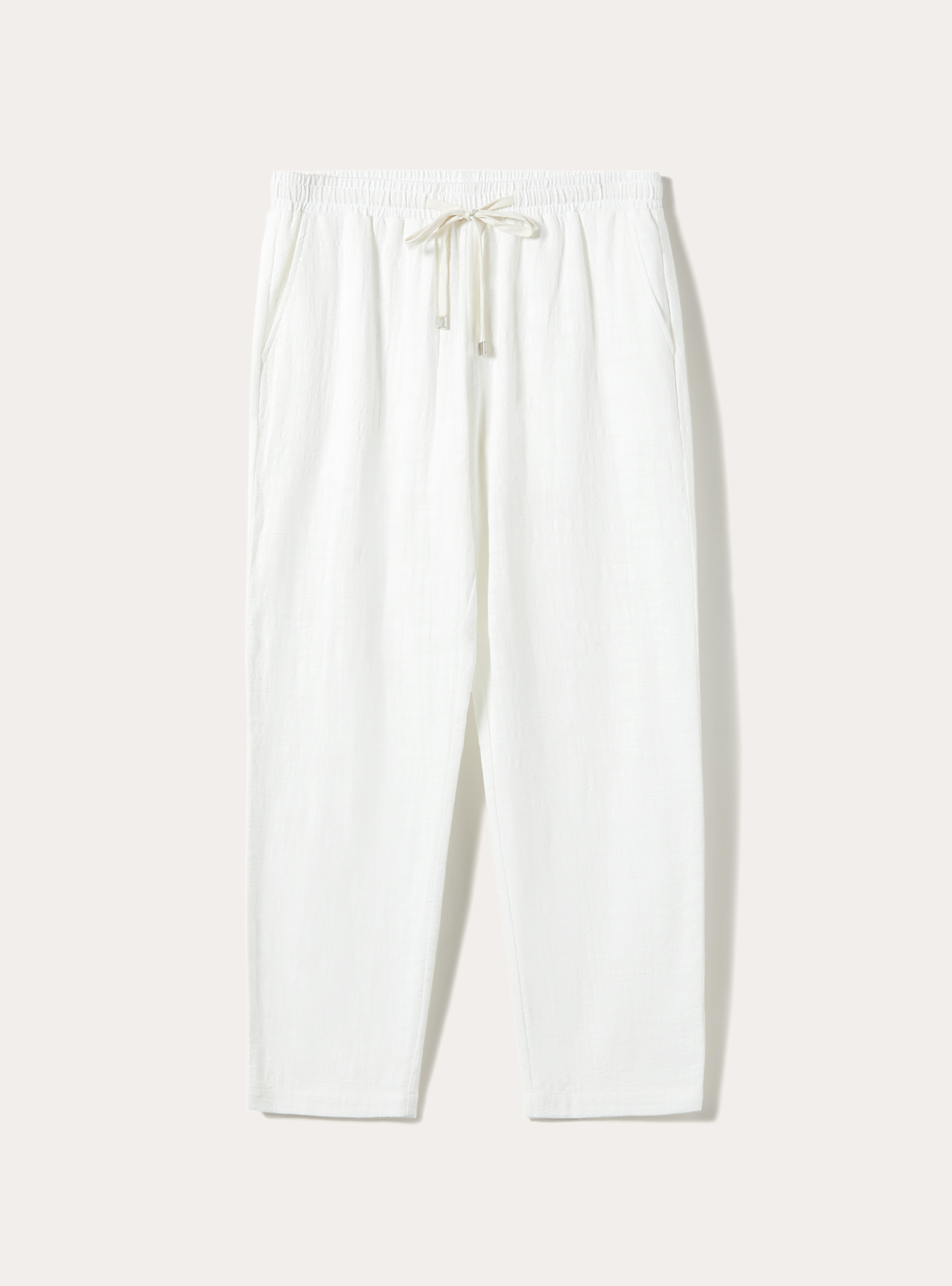 Pantalon en coton avec cordon de serrage à la taille, WH2 WHITE