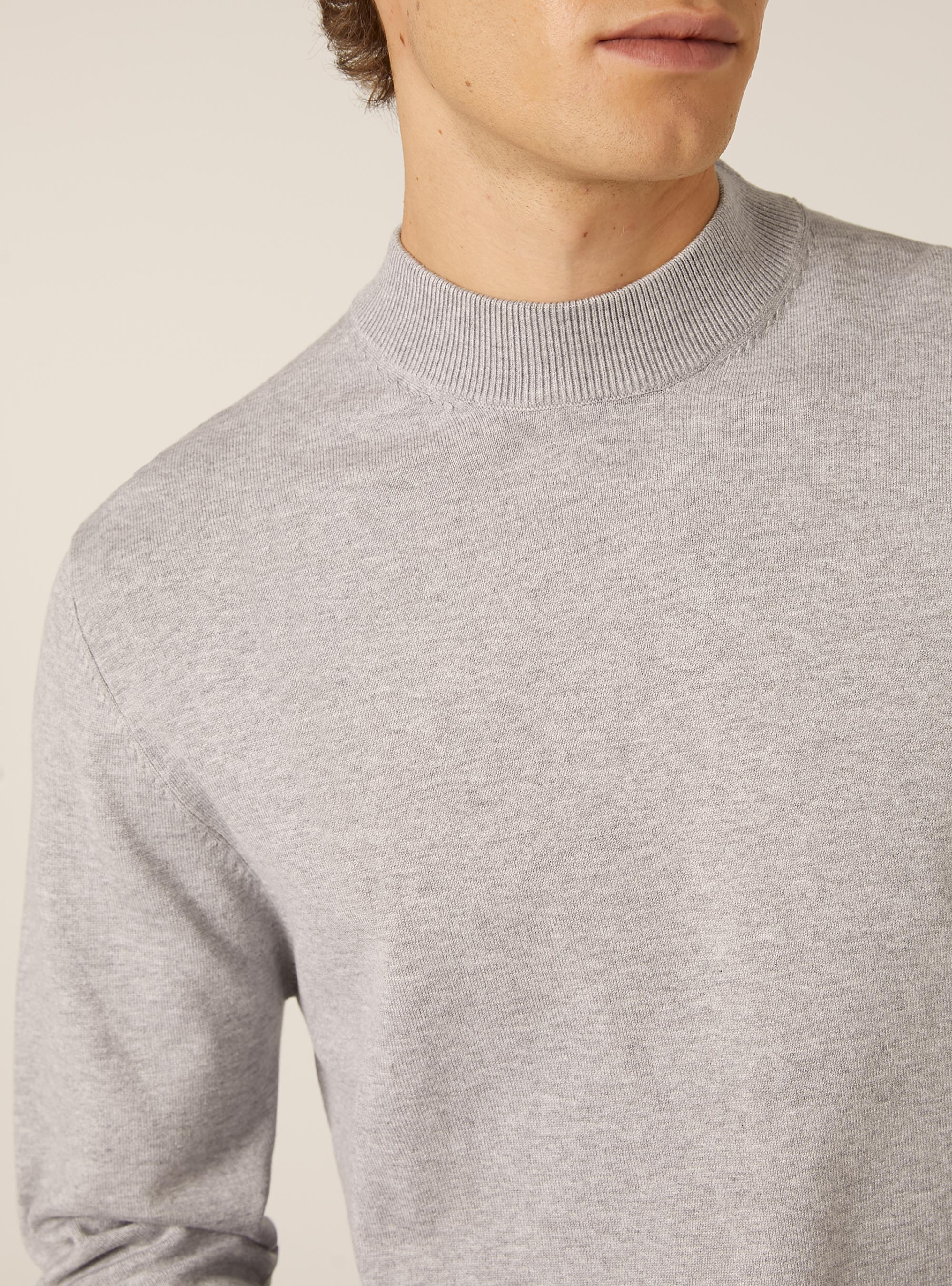 Jersey de cuello medio, MGY2 GREY MEL MEDIUM