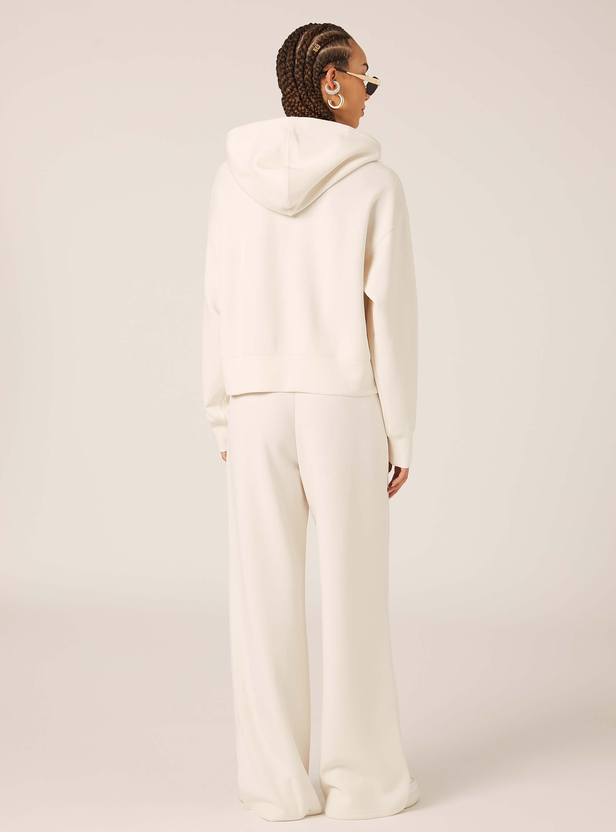 Pull court en molleton doux au toucher, CR3 CREAM LIGHT