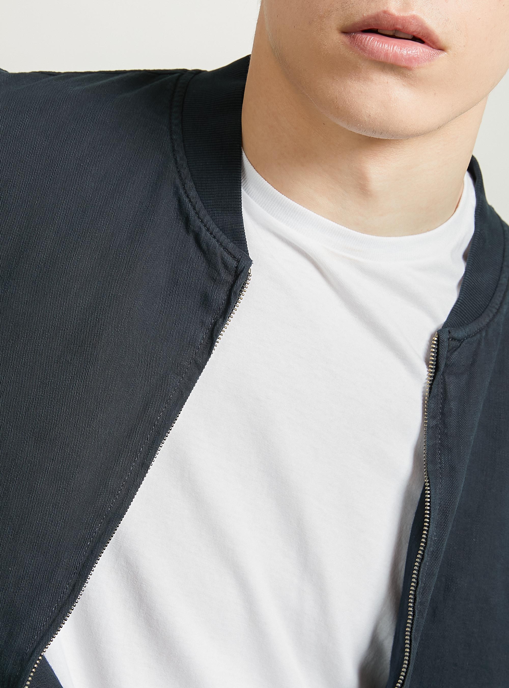 Linen bomber jacket, BLUE