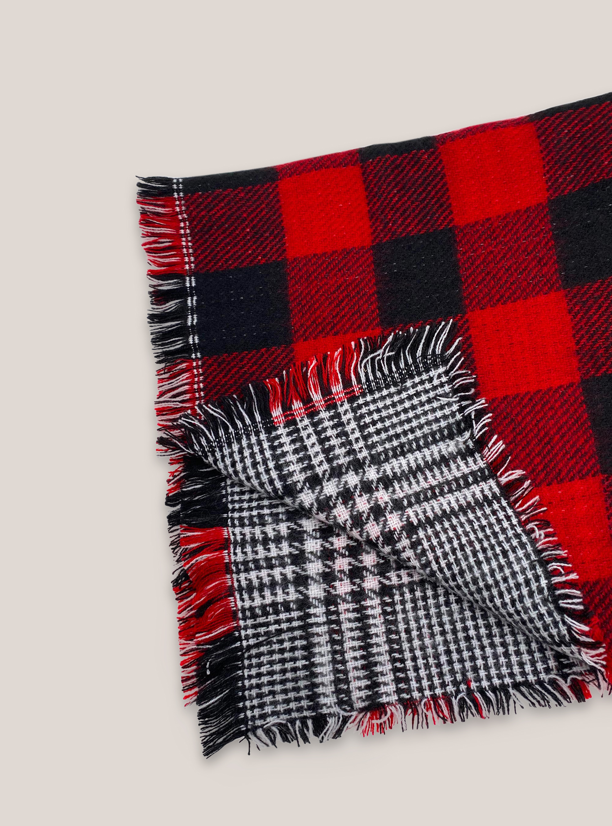 Double-sided checked scarf, CHECKS