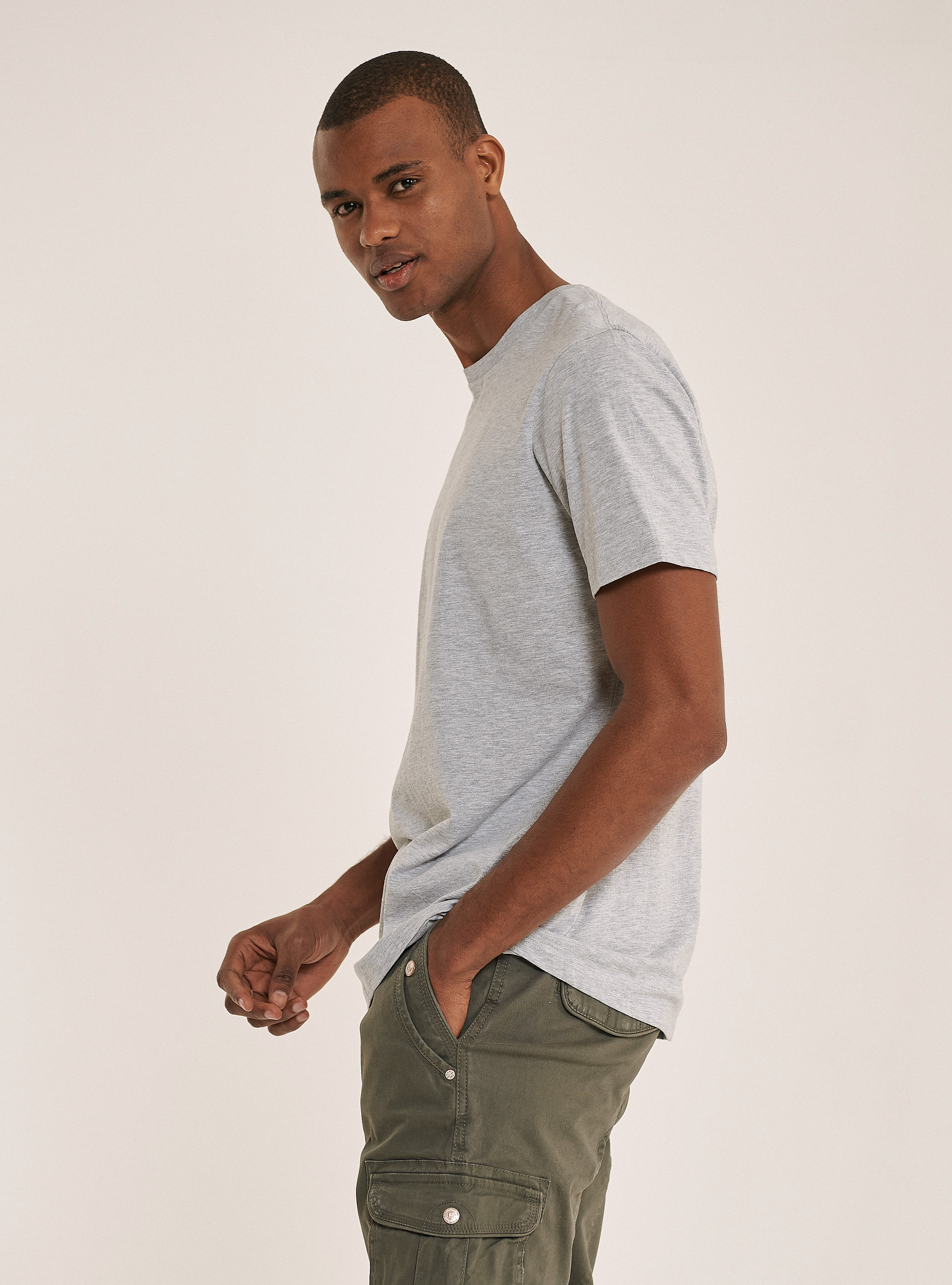 T-shirt basic 100% coton, C143 LIGHT GREY M