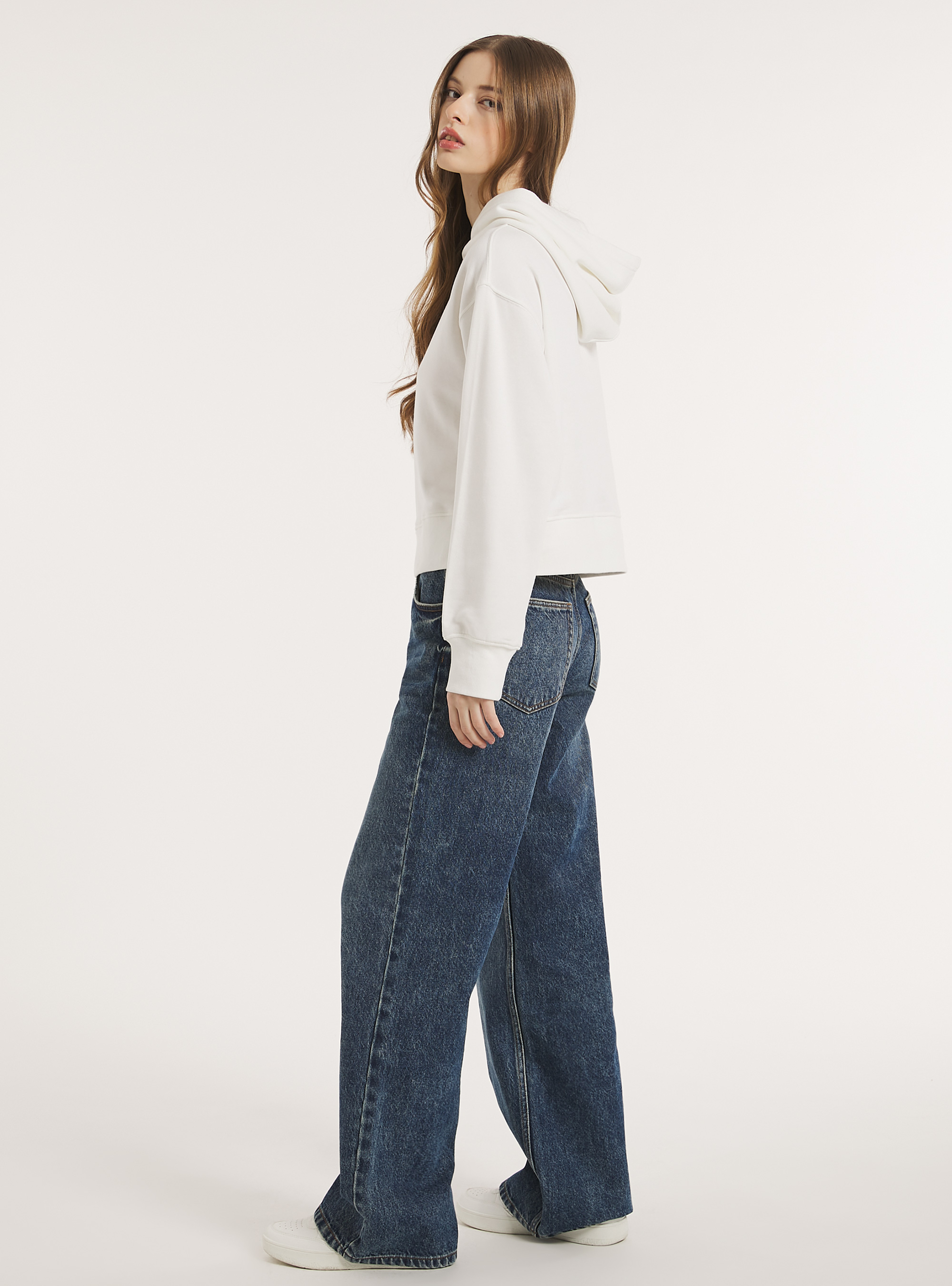 Boxy fit hoodie, WH2 WHITE