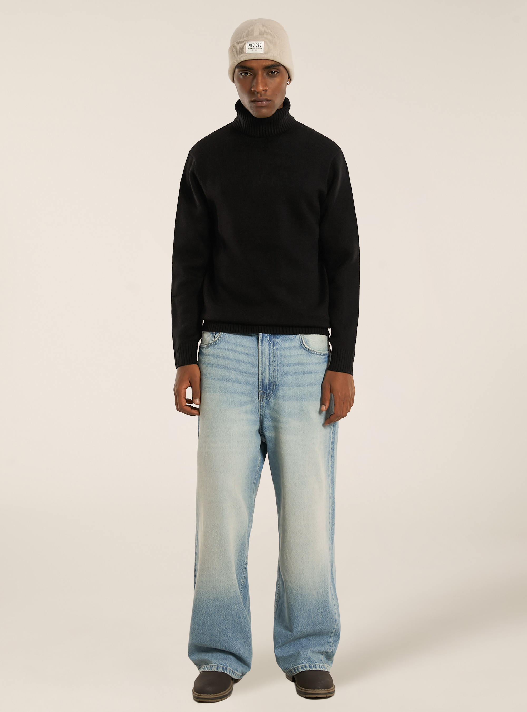 Maglione collo alto, BK1 BLACK