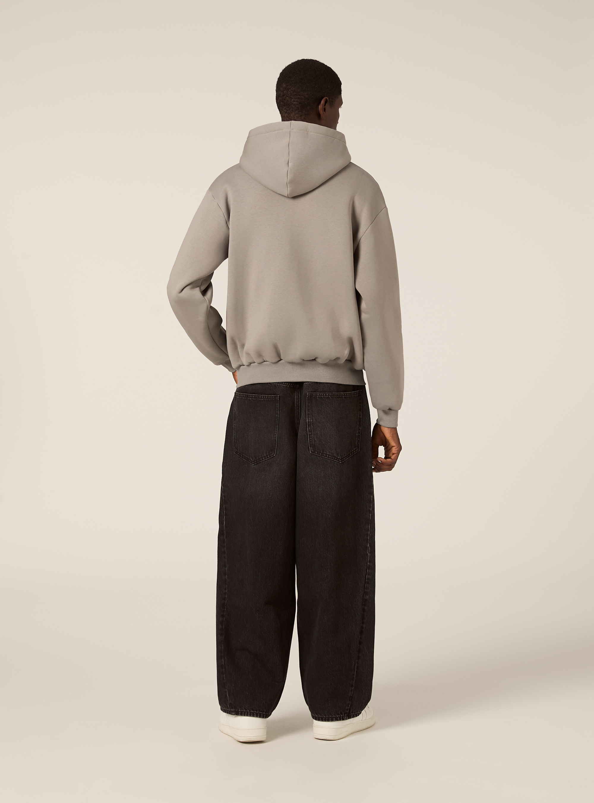 Boxy fit zip-up hoodie, GY2 GREY MEDIUM