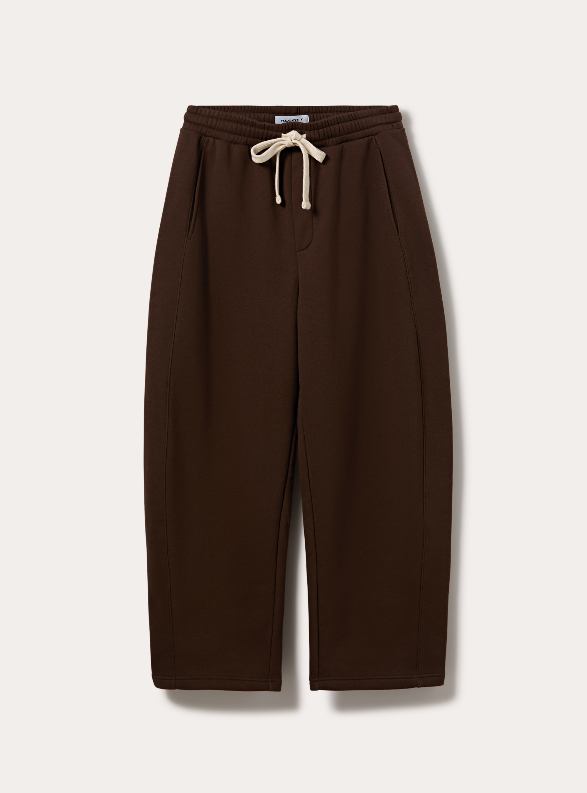 Pantalone in felpa barrel fit, MARRONE MEDIO