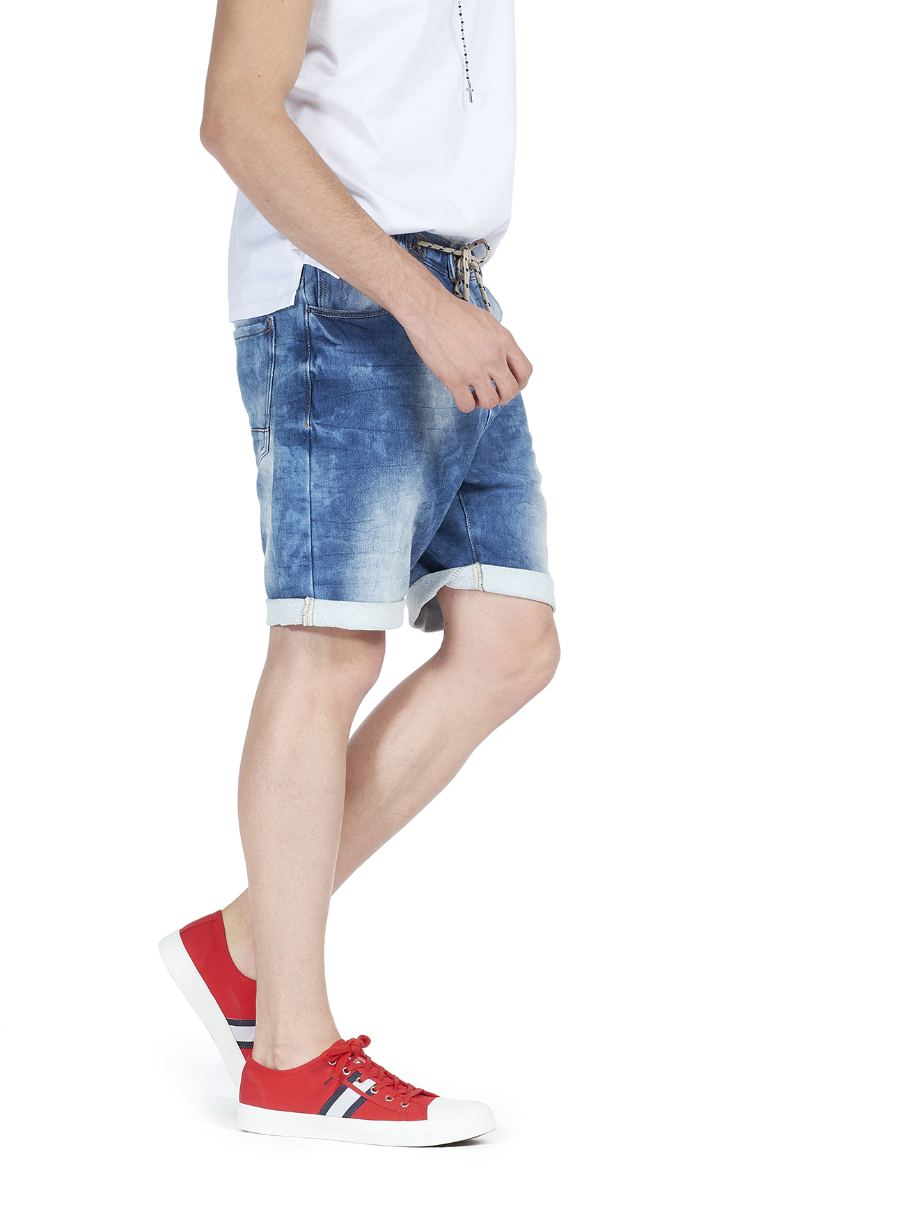 Bermuda in jeans regular fit, BLUE NAVY