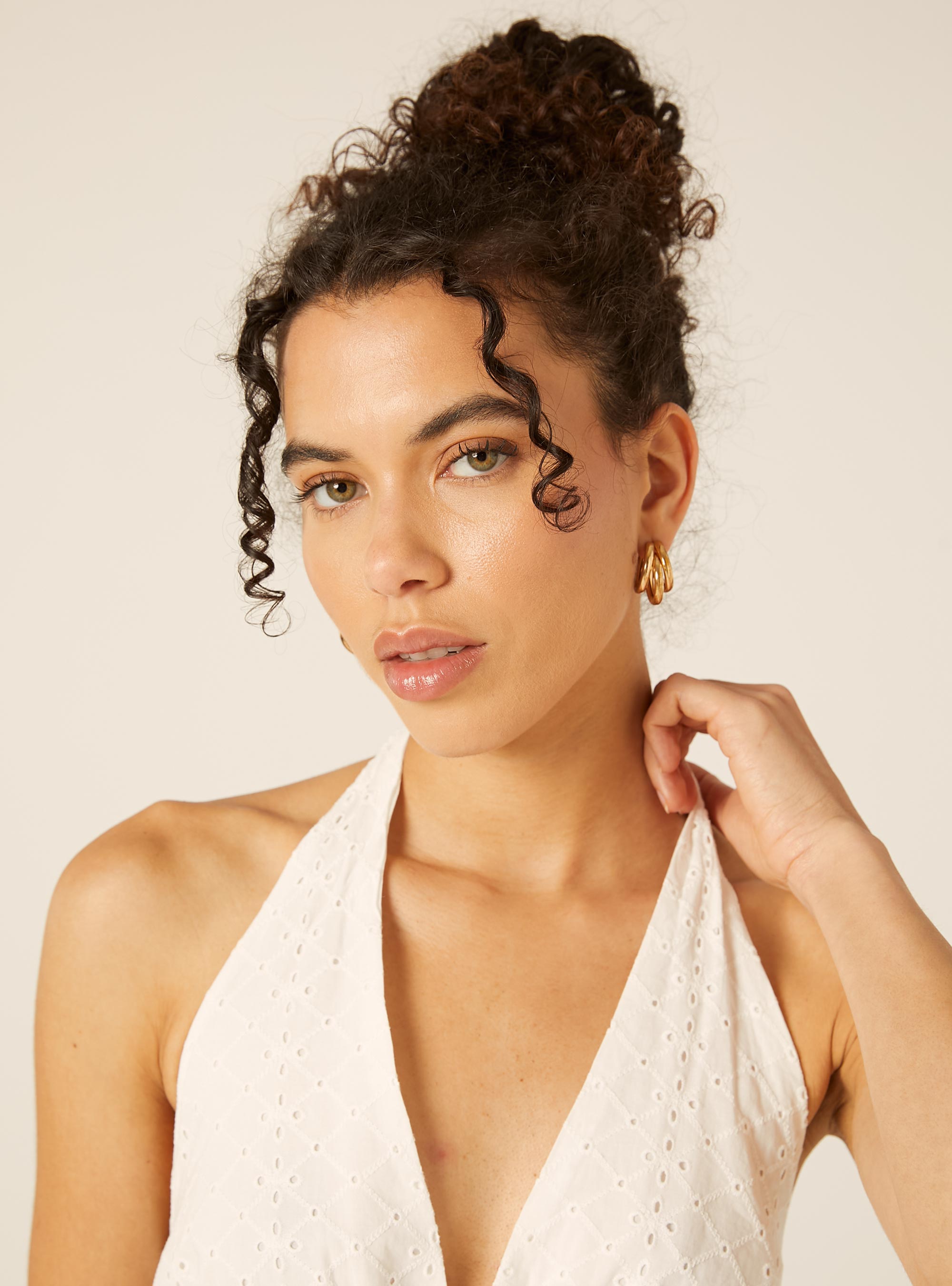 Blusa top in sangallo, WH2 WHITE