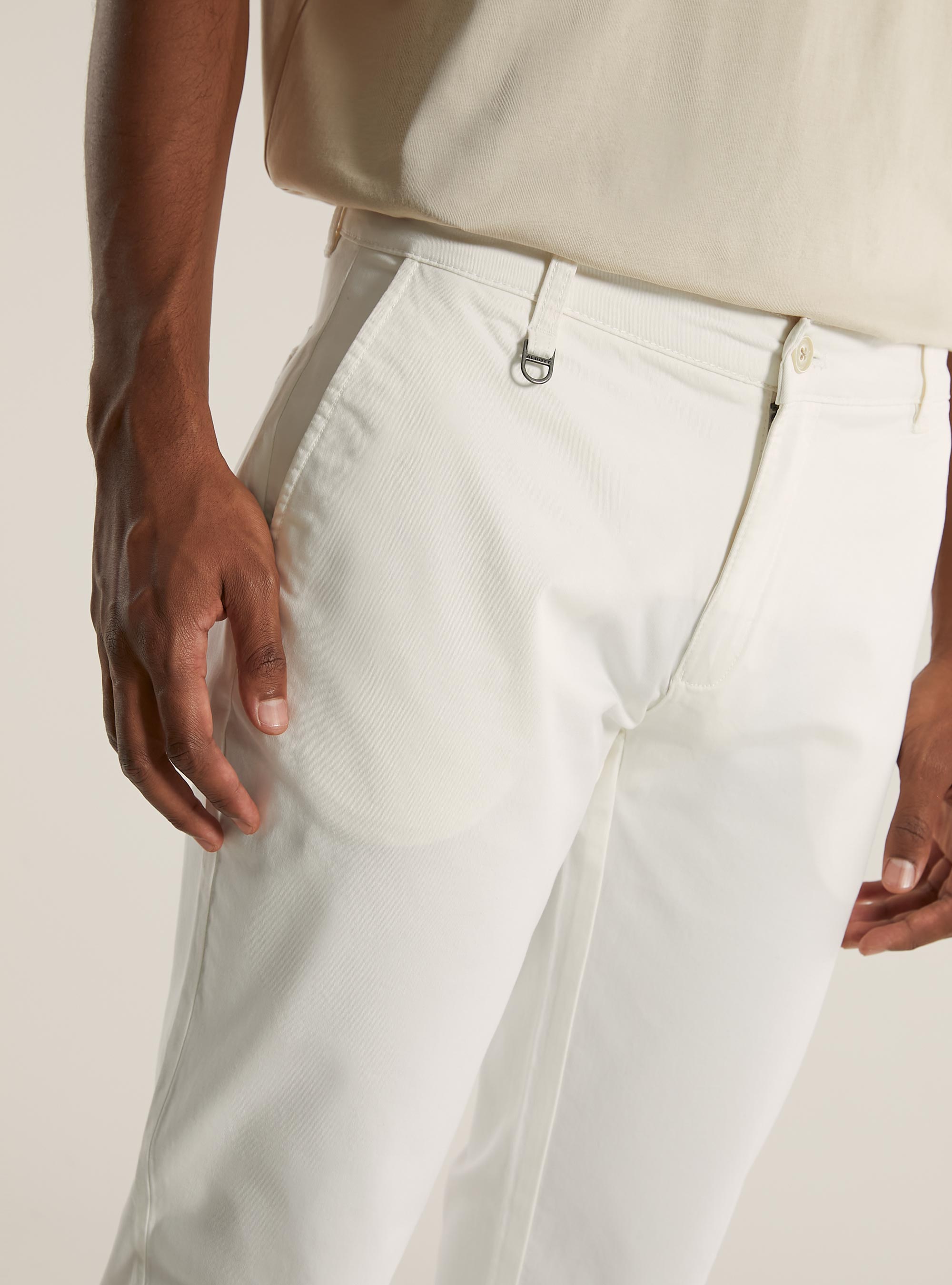 Skinny fit stretch twill chinos, WH1 OFF WHITE