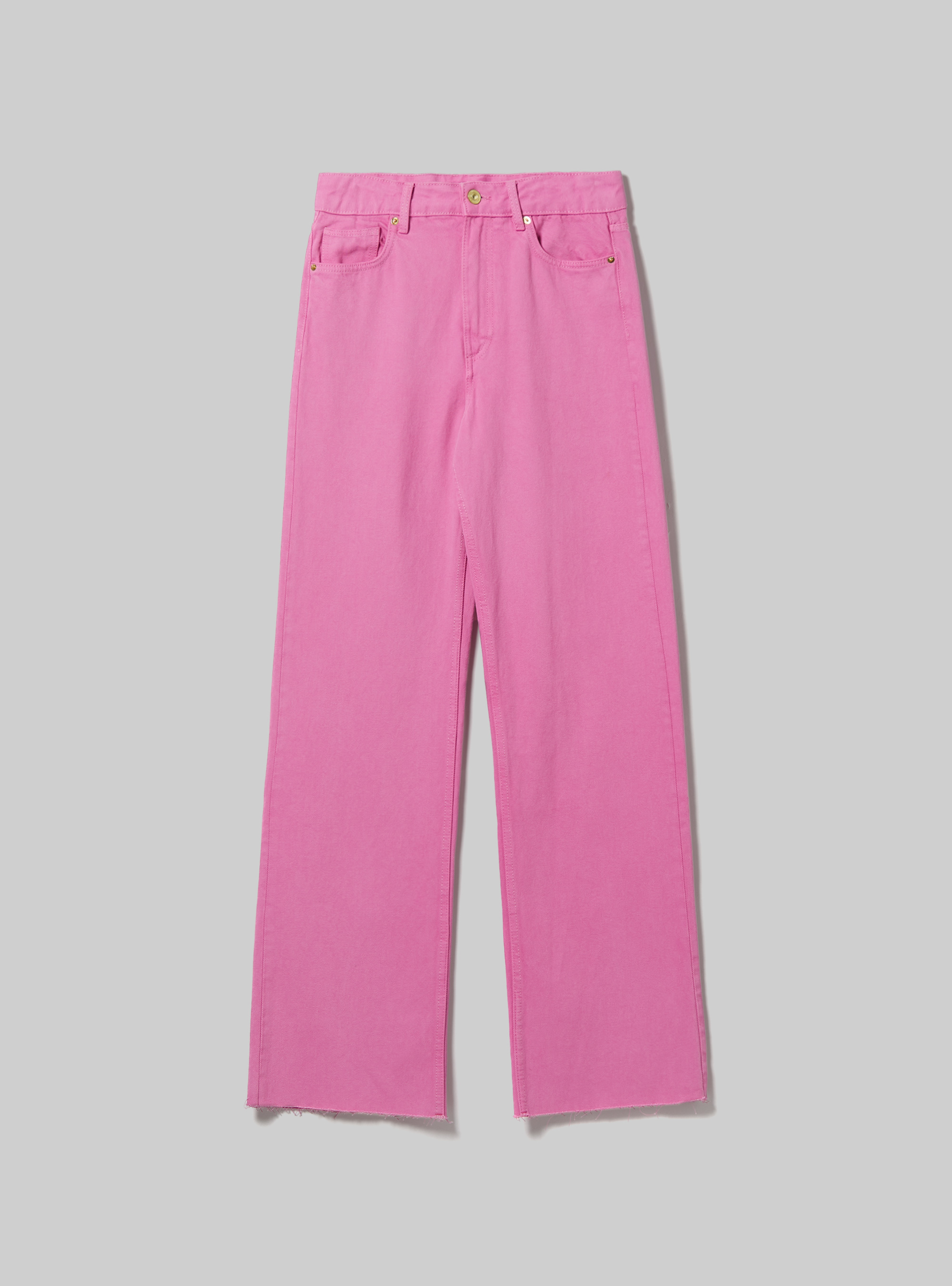 Pantaloni straight full length colorati, PK2 PINK MEDIUM