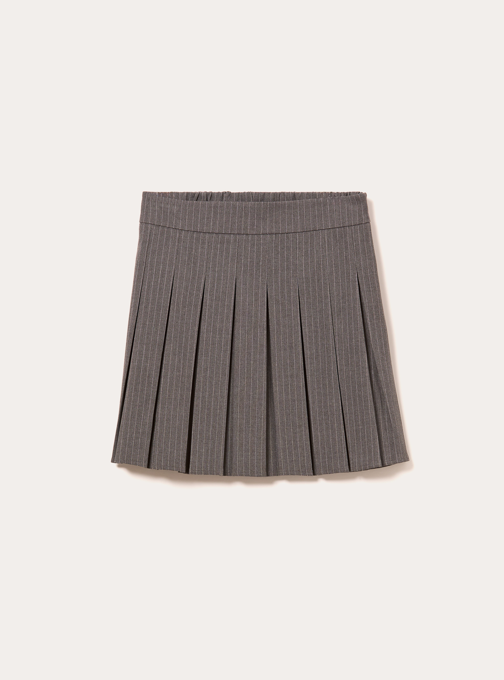 Mini-jupe plissée à motifs, MGY1 GREY MEL DARK