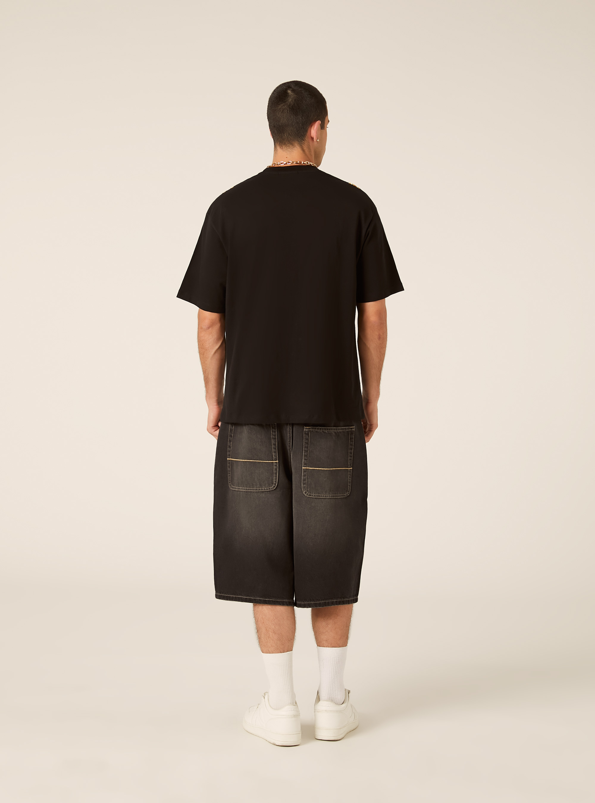 Printed Boxy Fit T-Shirt, BK1 BLACK