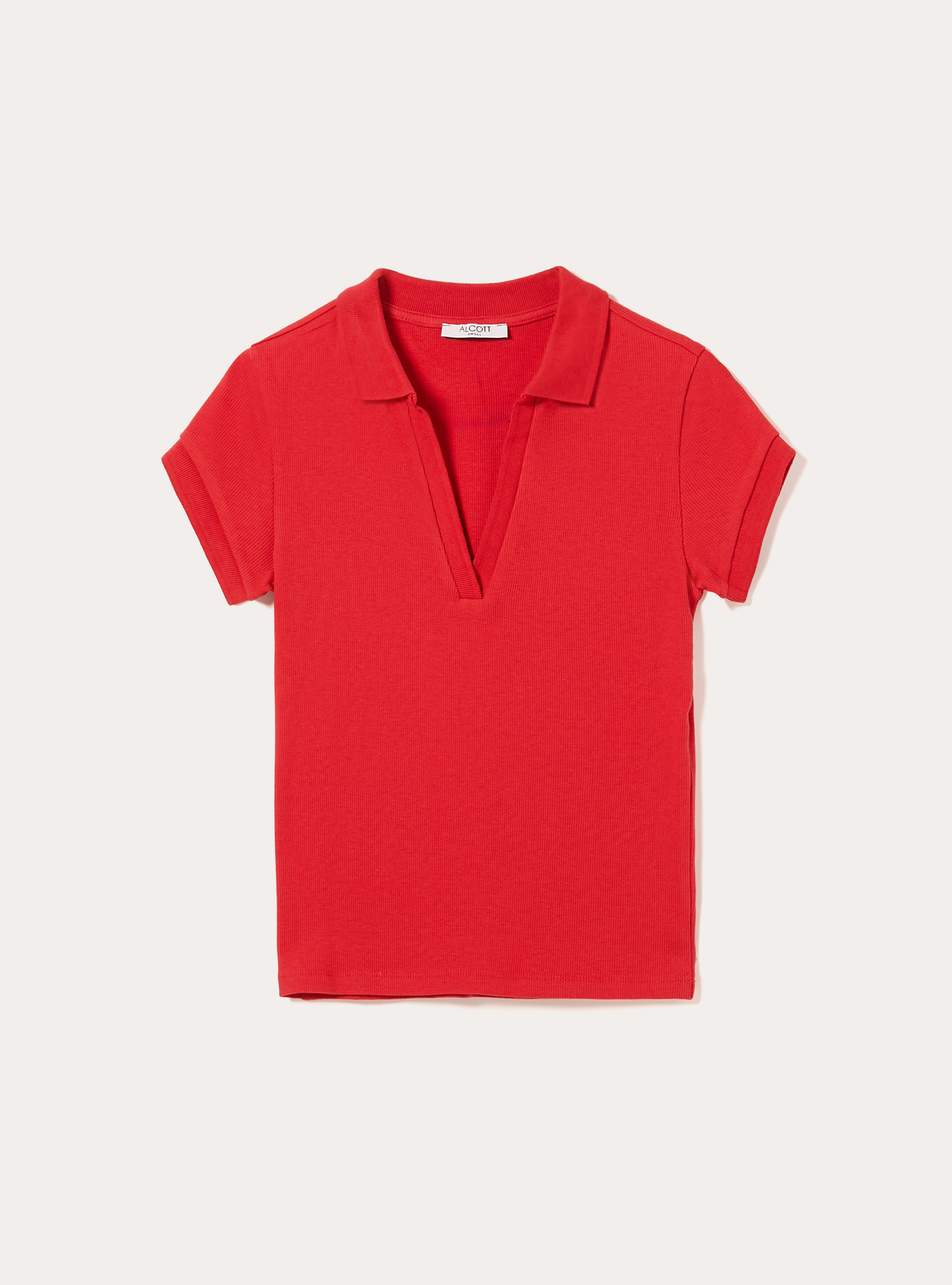 Polo in cotone a costine, RD2 RED MEDIUM