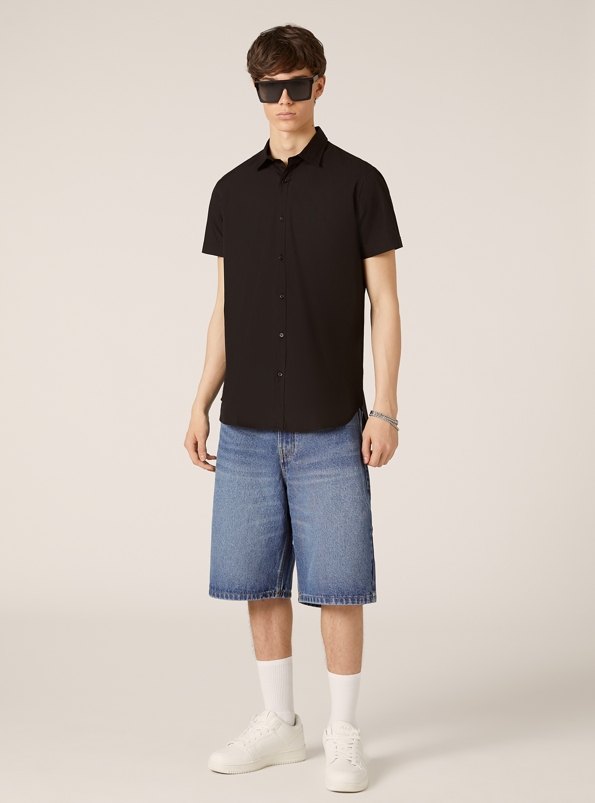 Short-sleeved shirt, BK1 BLACK
