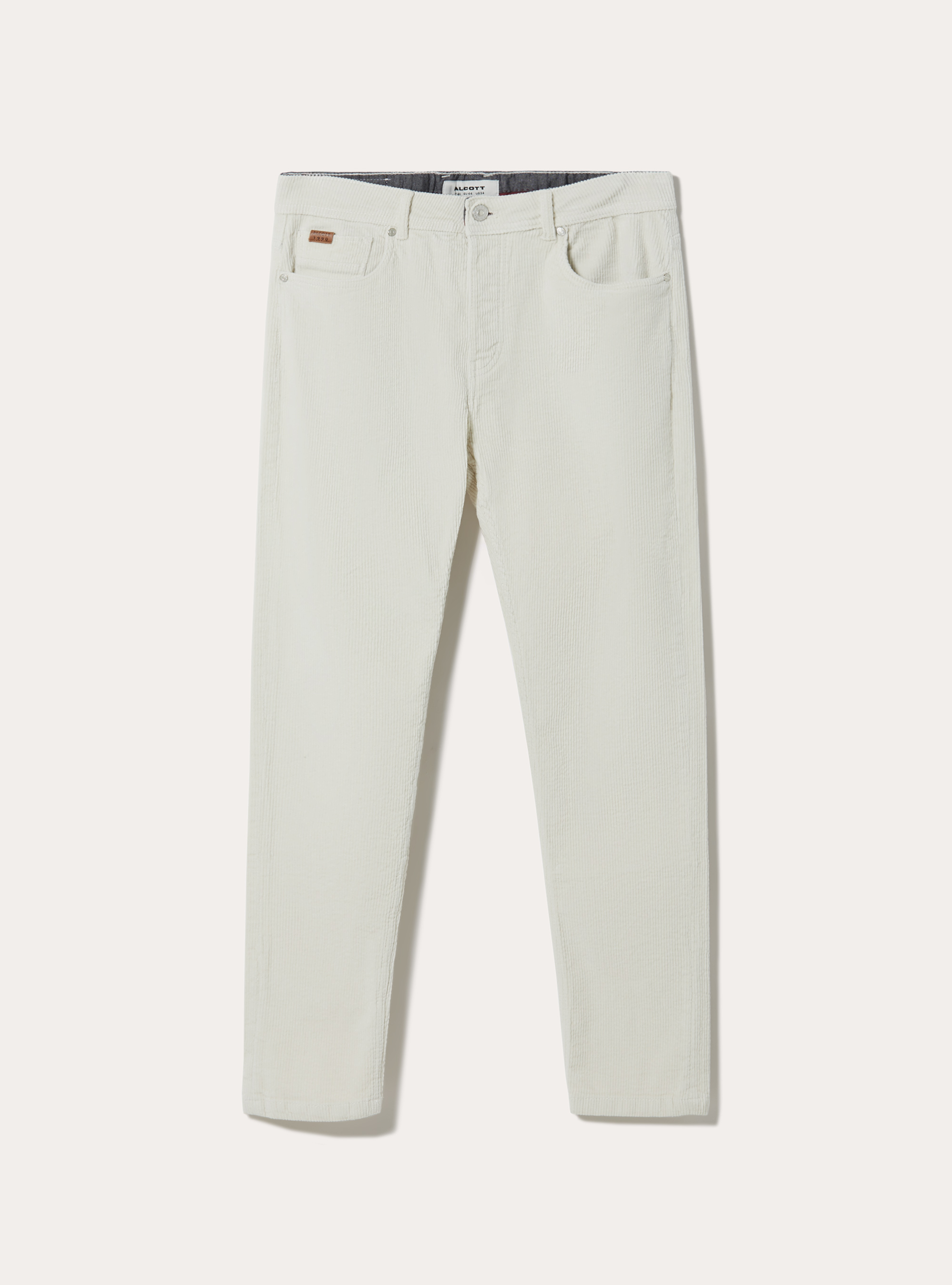 Pantaloni 5 tasche velluto stretch, WH1 OFF WHITE