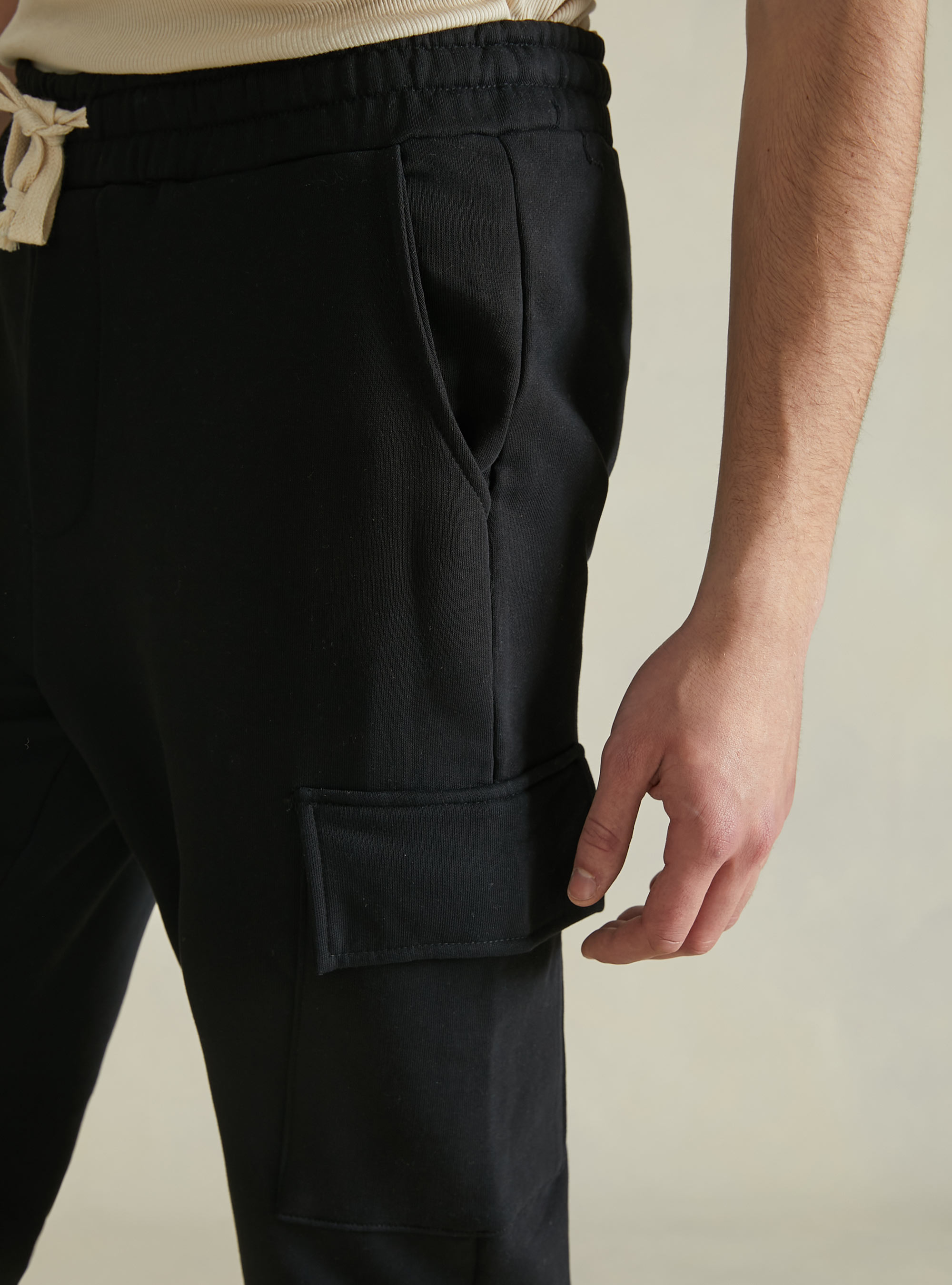 Jogginghose aus Baumwolle mit Taschen, BK1 BLACK