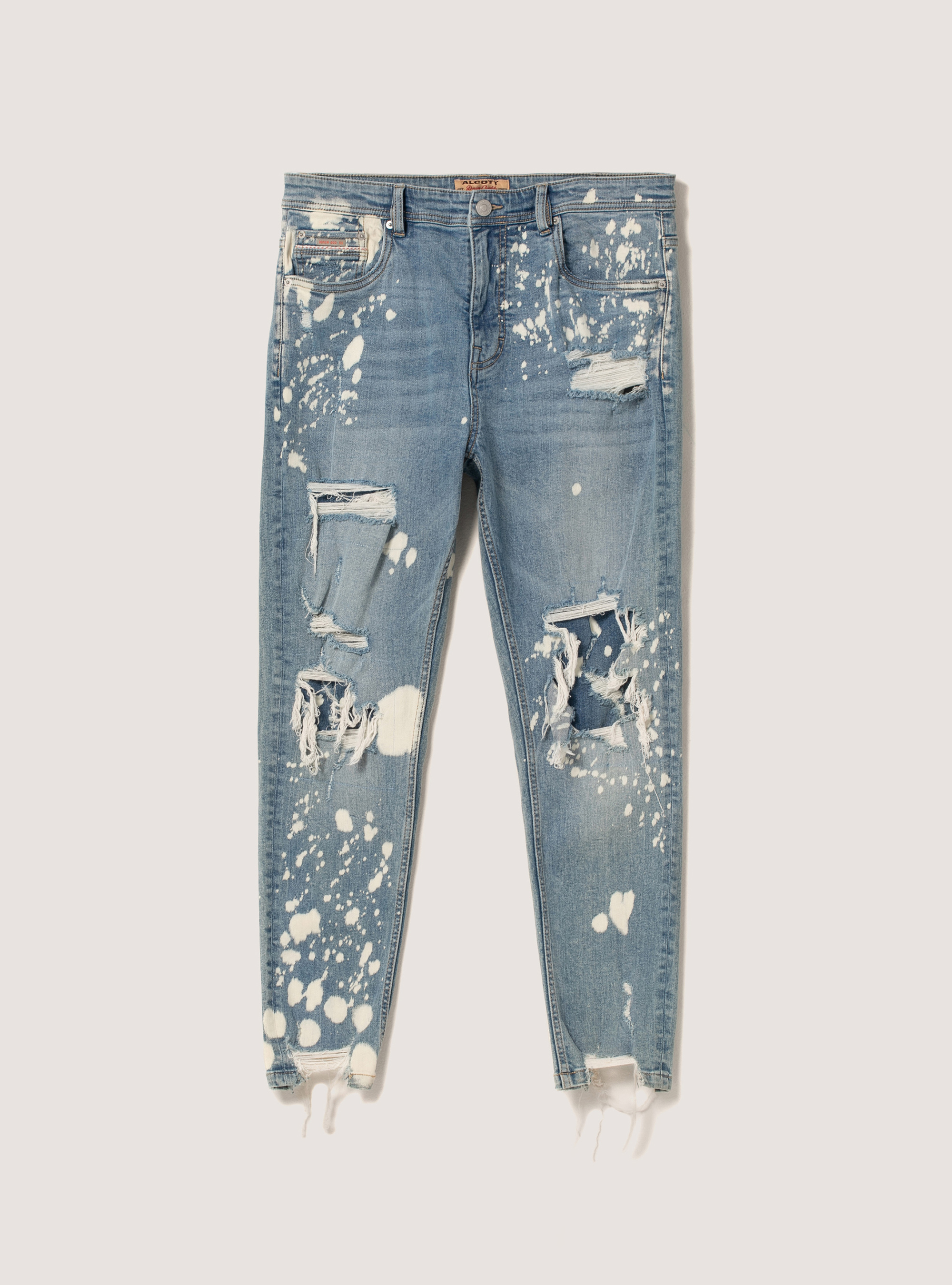 Stretch denim carrot fit jeans, AZURE