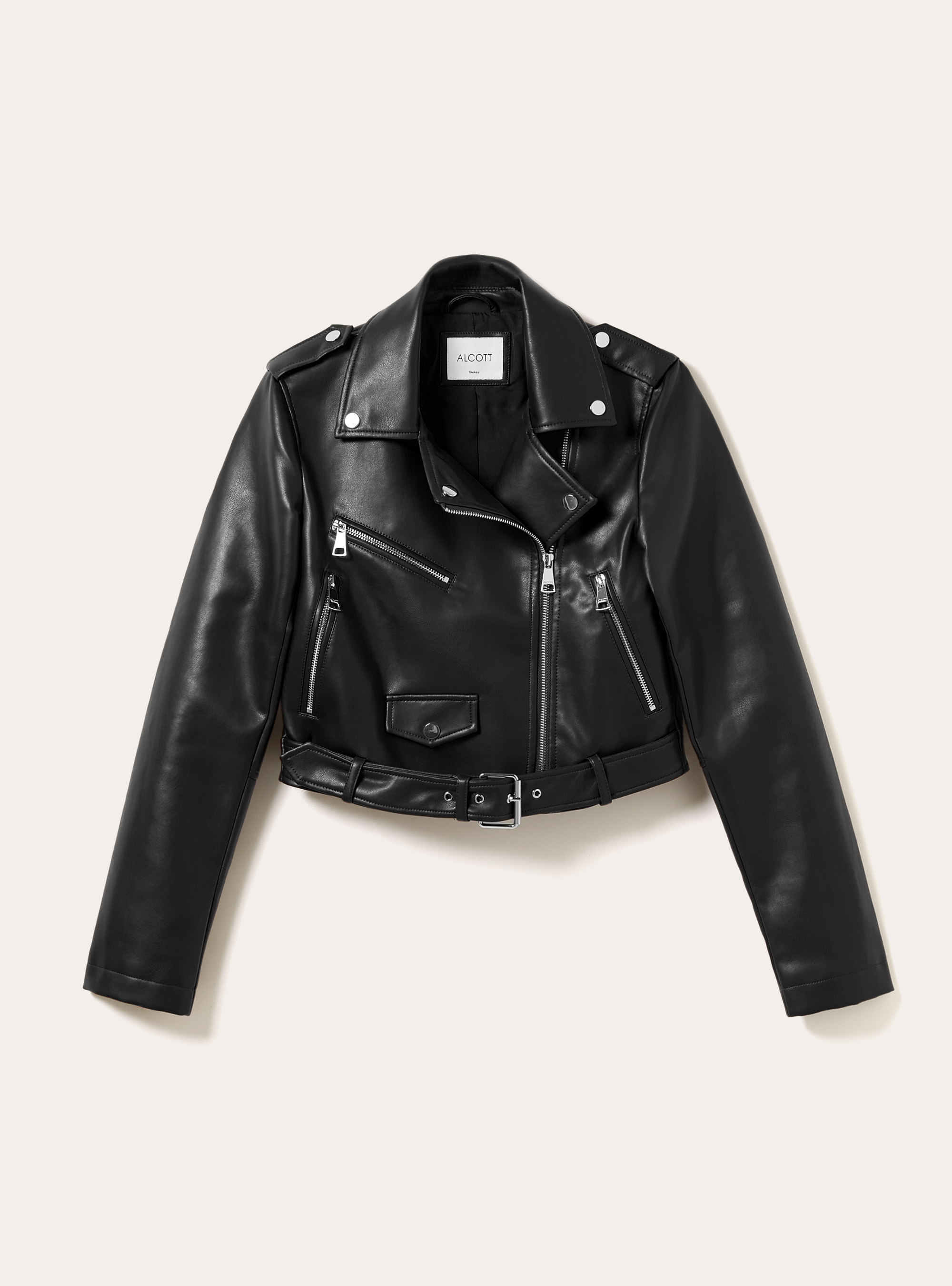 Giubbotto biker effetto pelle, BK1 BLACK