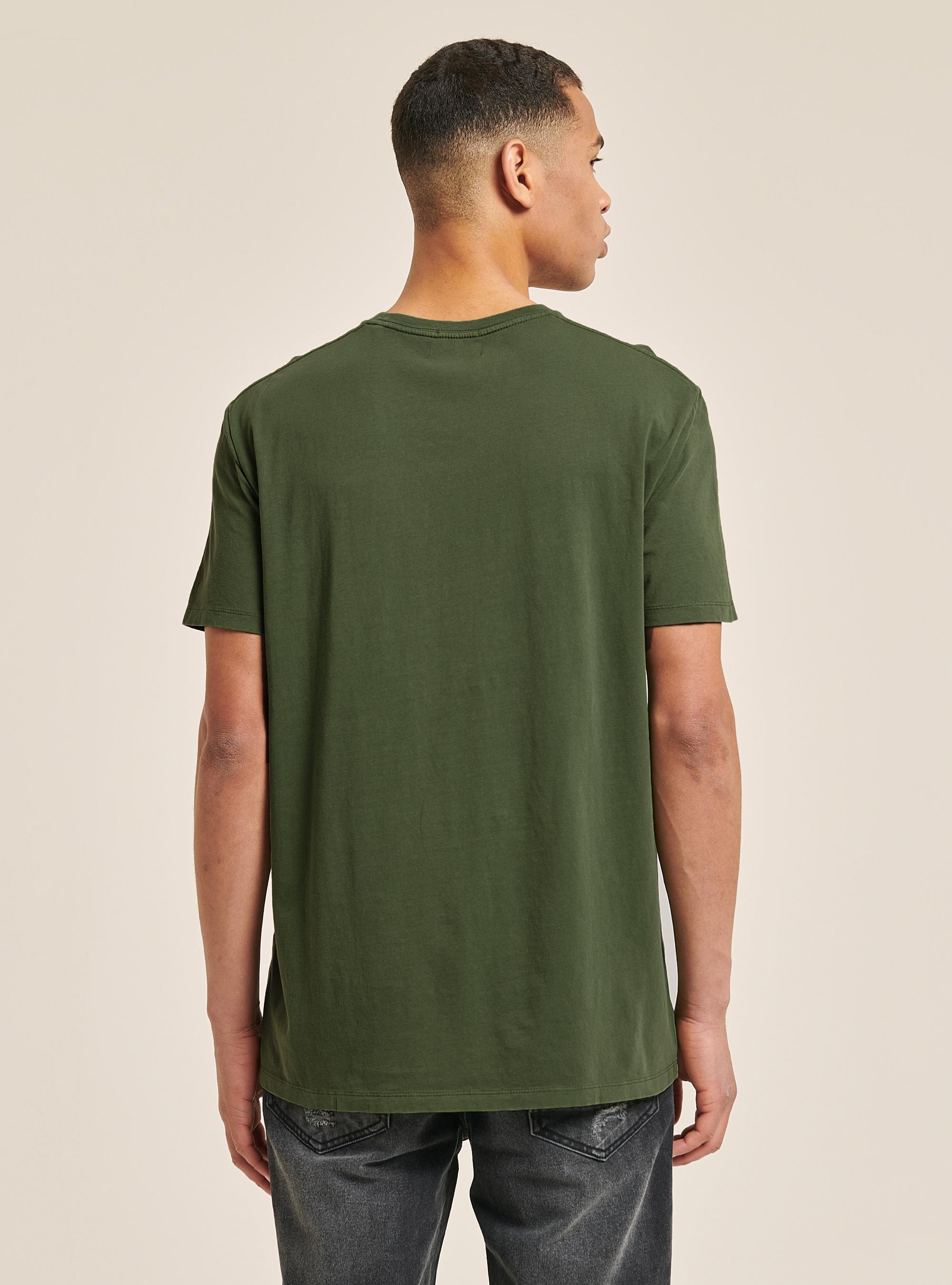 Basic cotton T-shirt with pocket, C5587 KAKY