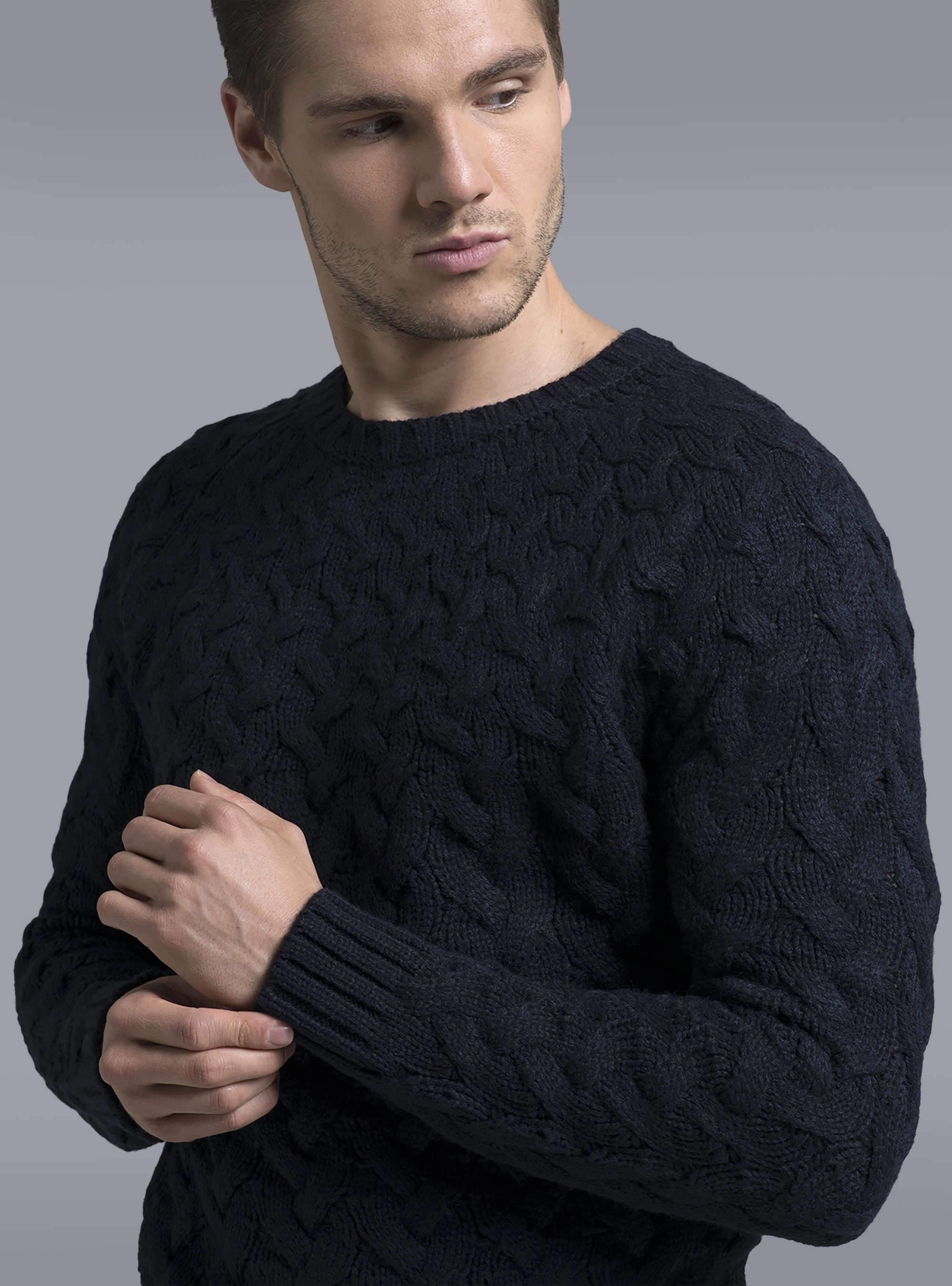 Maglia con trecce, BLUE NAVY