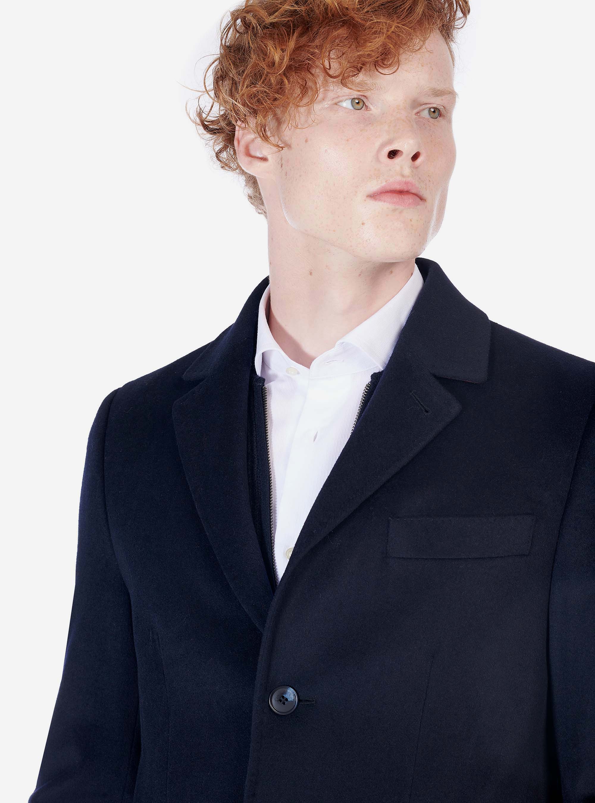 WOOL COAT, BLUE NAVY